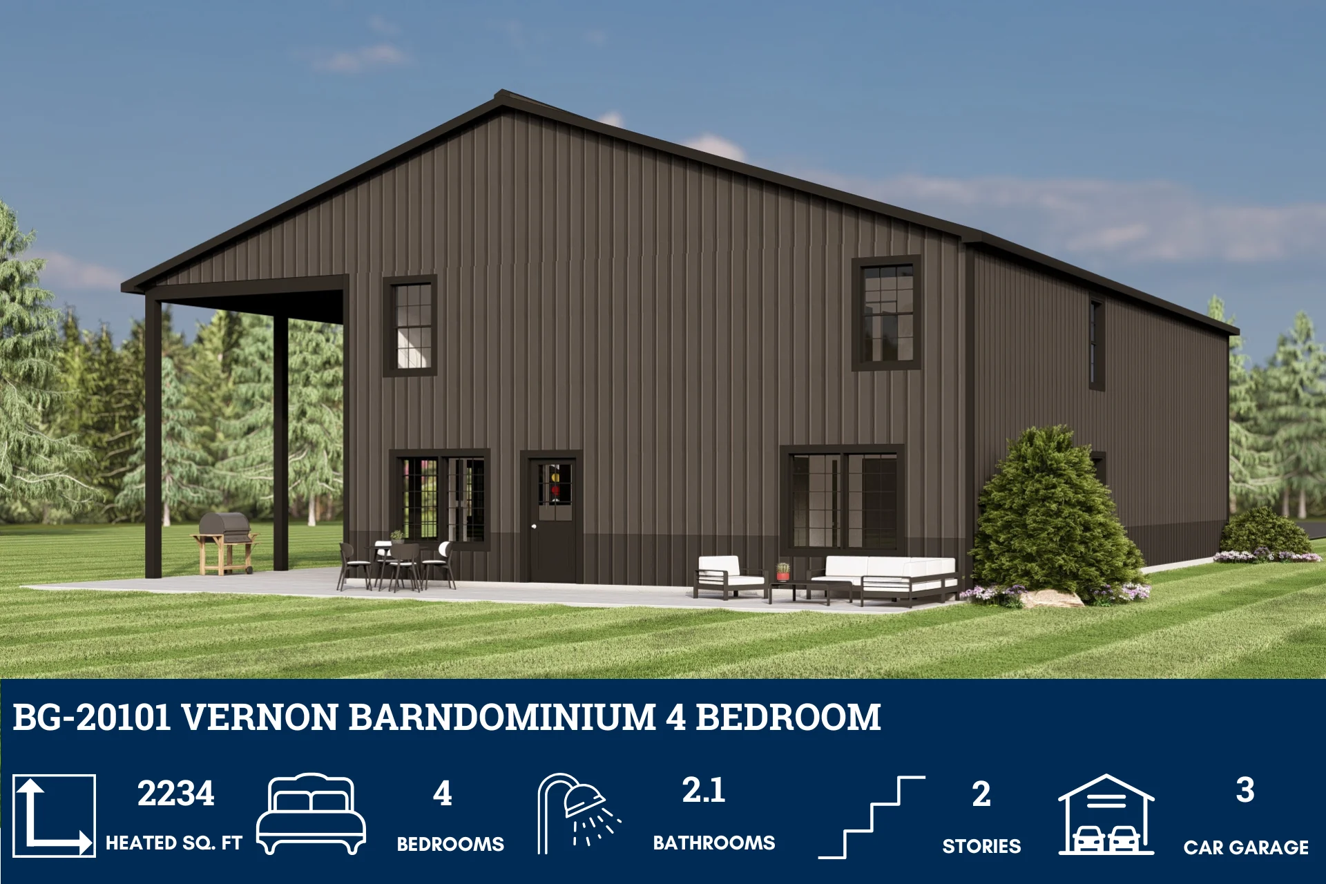 BG-20101 Vernon Barndominium House Plan - Image 3