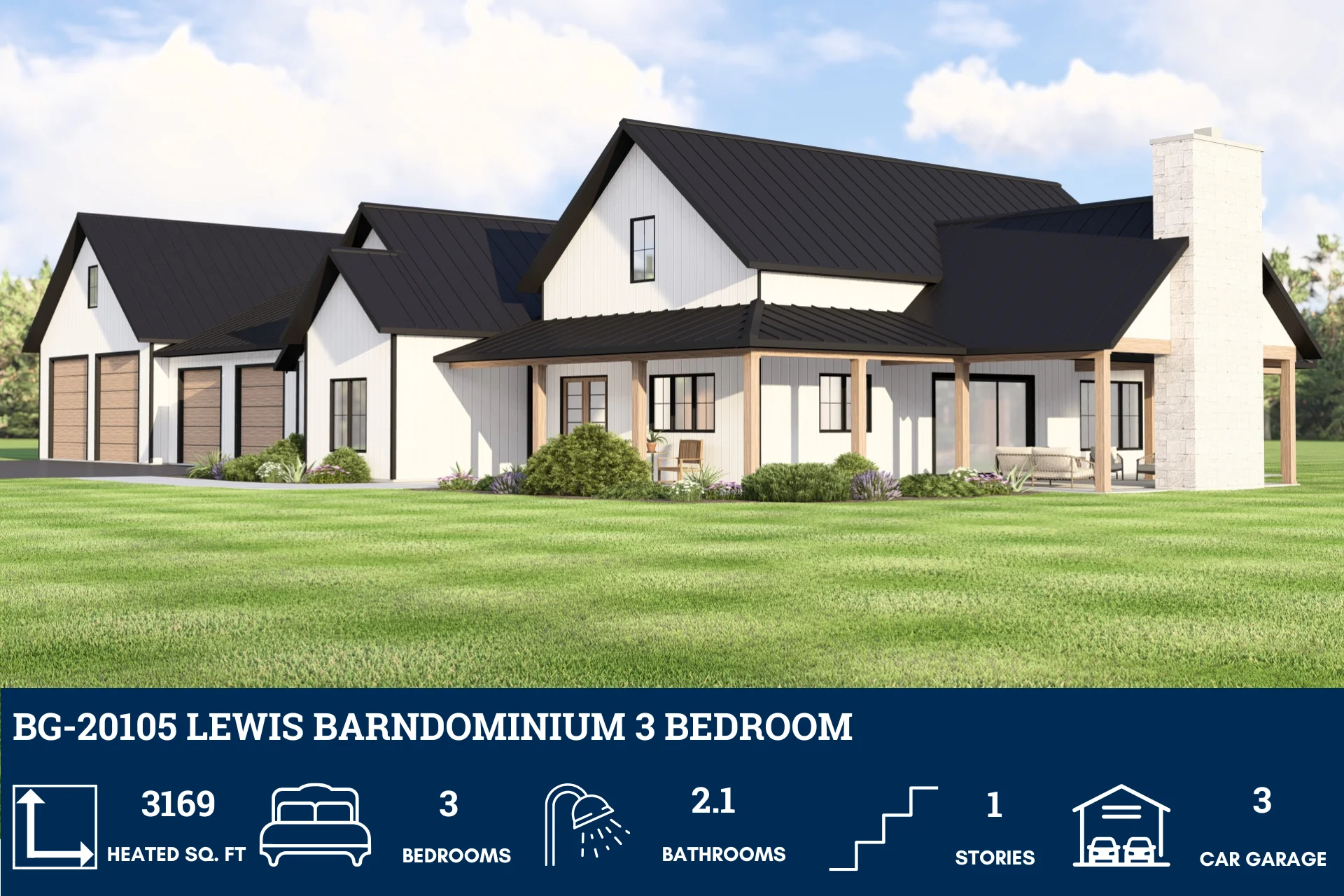 BG-20105 Lewis Barndominium House Plan - Image 3