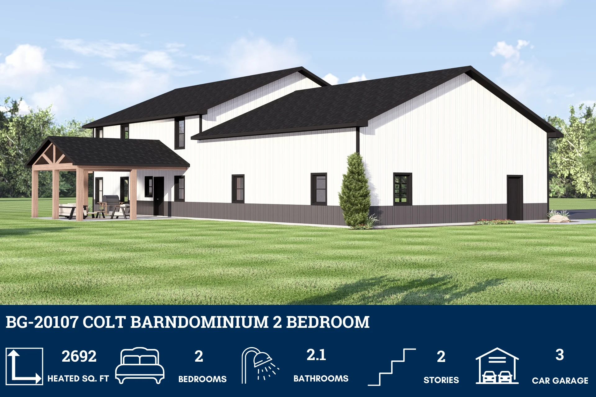 BG-20107 Colt Barndominium House Plan - Image 3