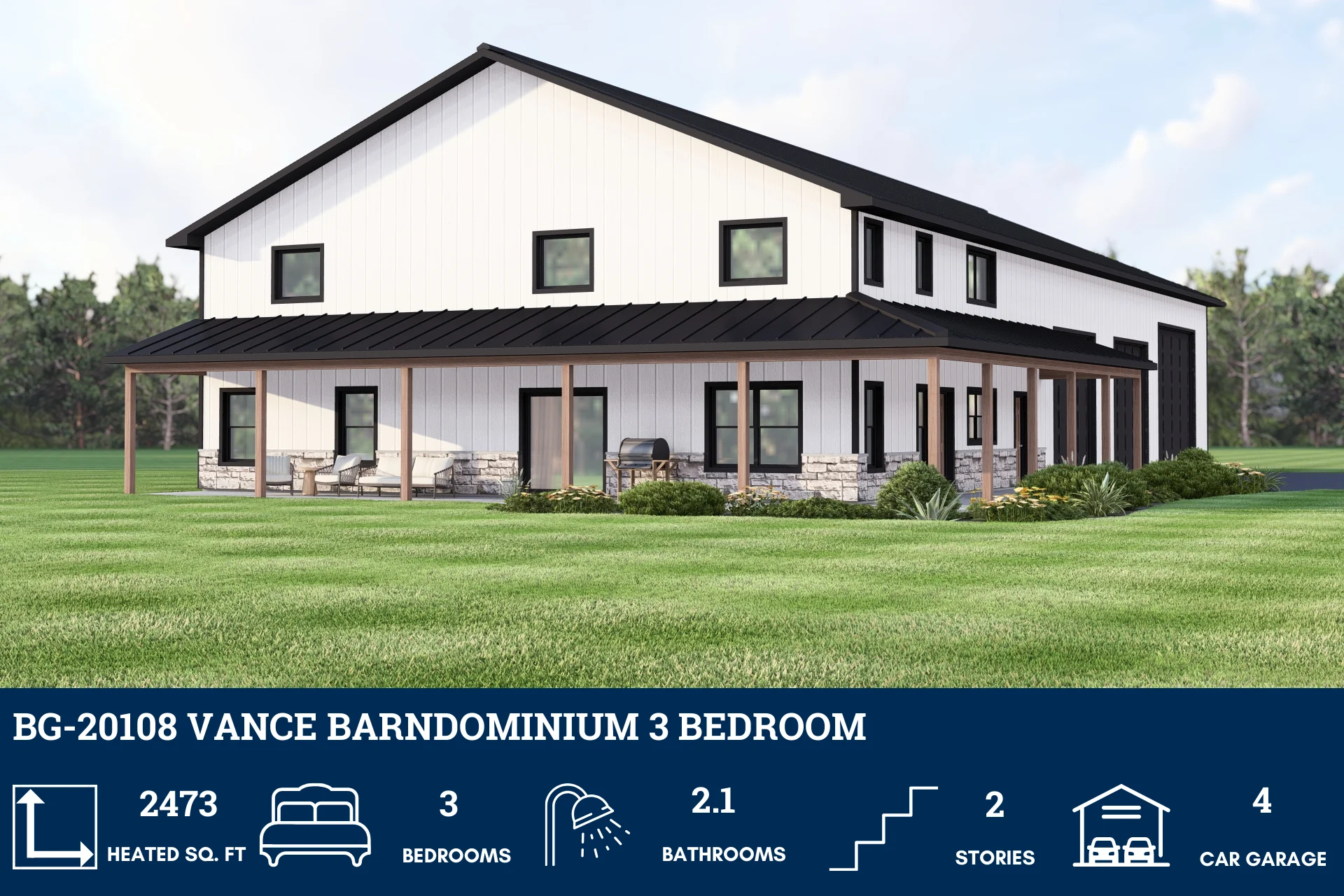 BG-20108 Vance Barndominium House Plan - Image 3