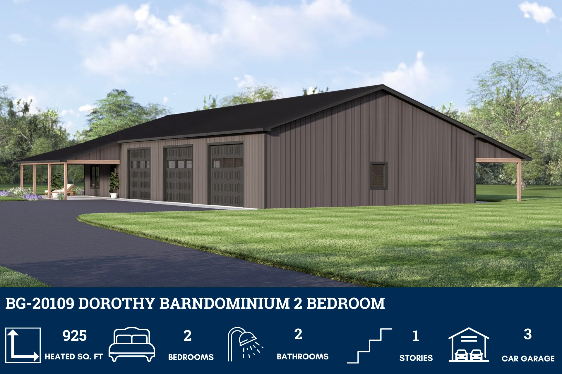 BG-20109 Dorothy Barndominium House Plan - Image 3