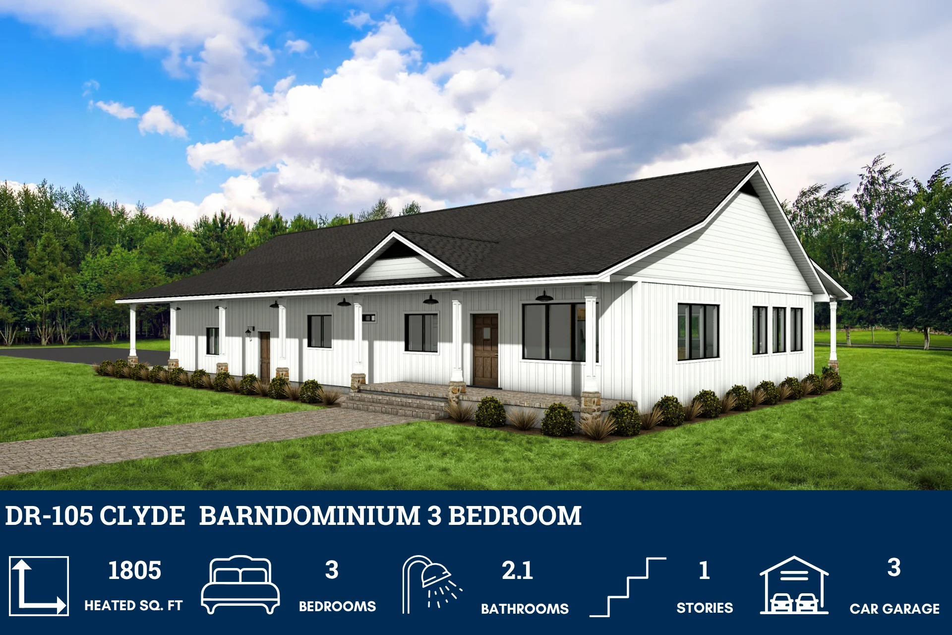 DR-105 Clyde Barndominium House Plan - Image 6