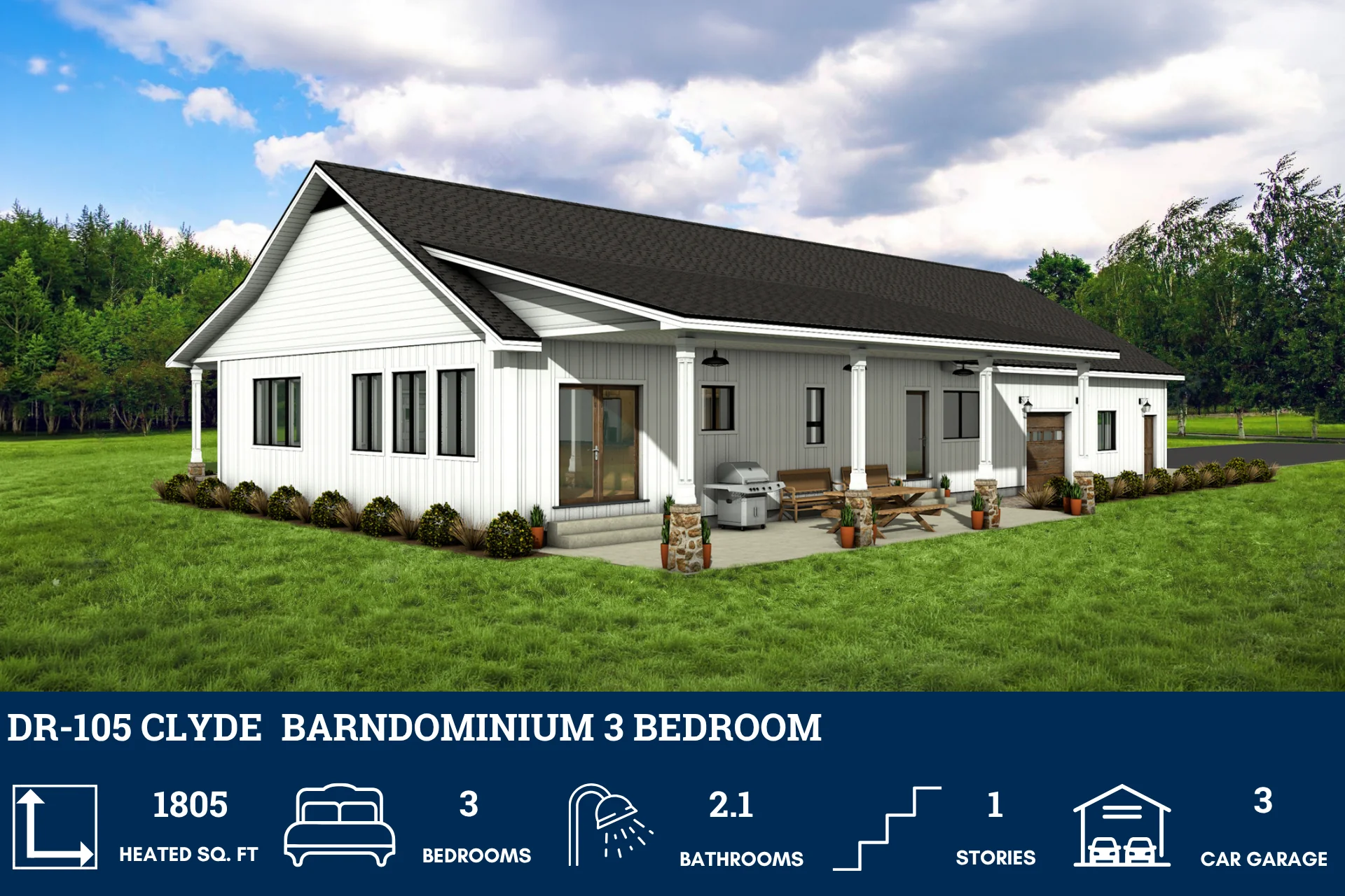 DR-105 Clyde Barndominium House Plan - Image 7