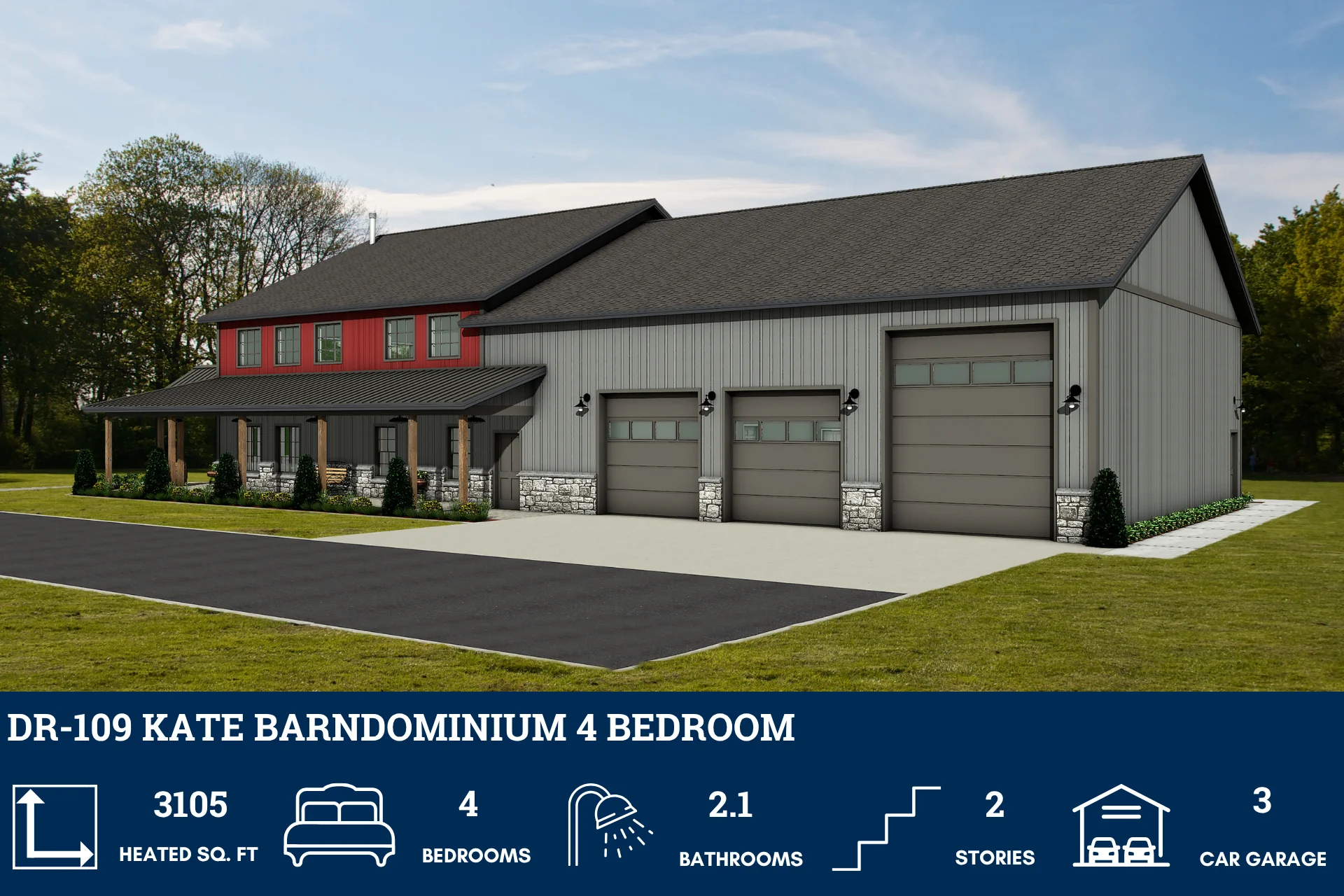 DR-109 Kate Barndominium House Plan - Image 2