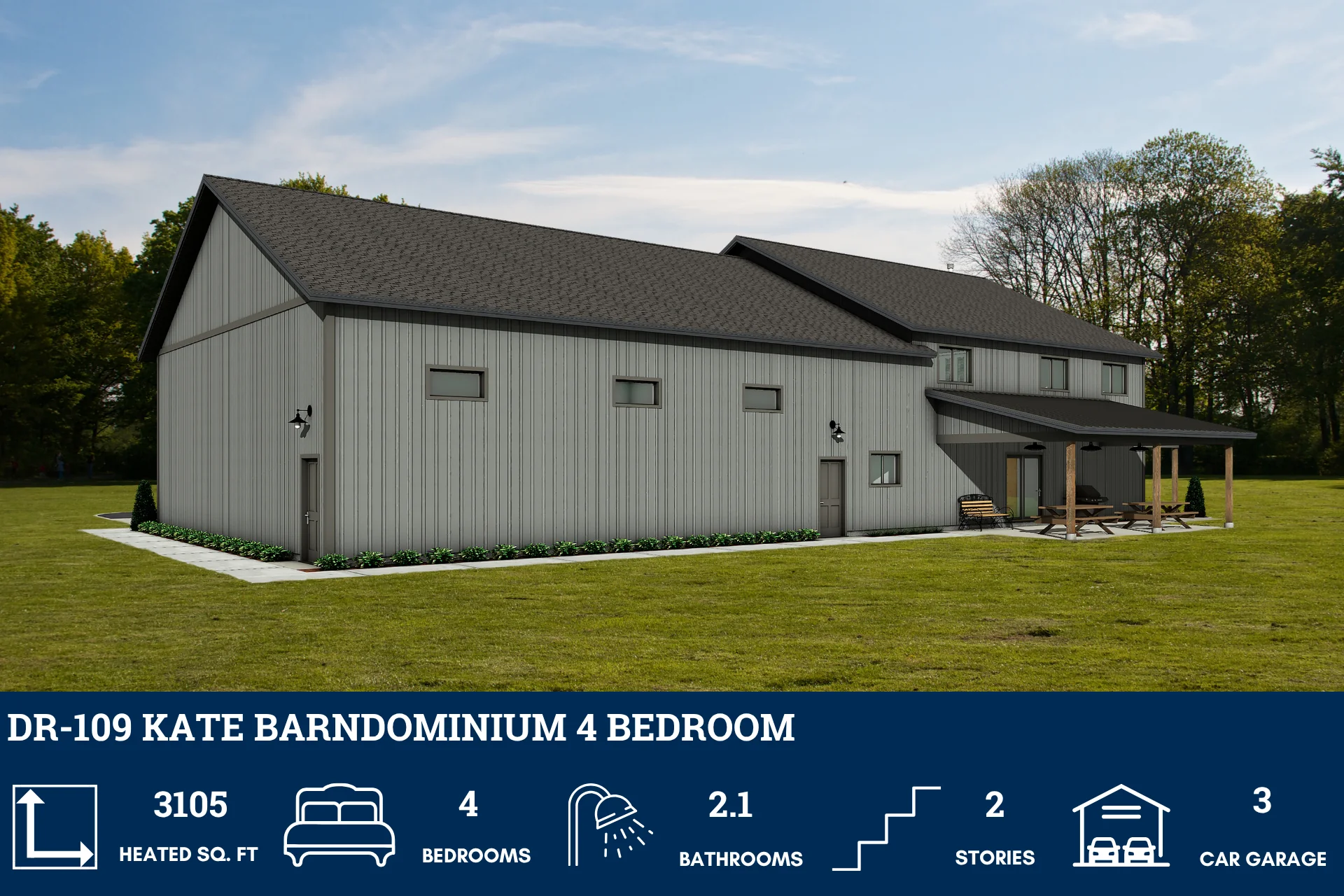 DR-109 Kate Barndominium House Plan - Image 3