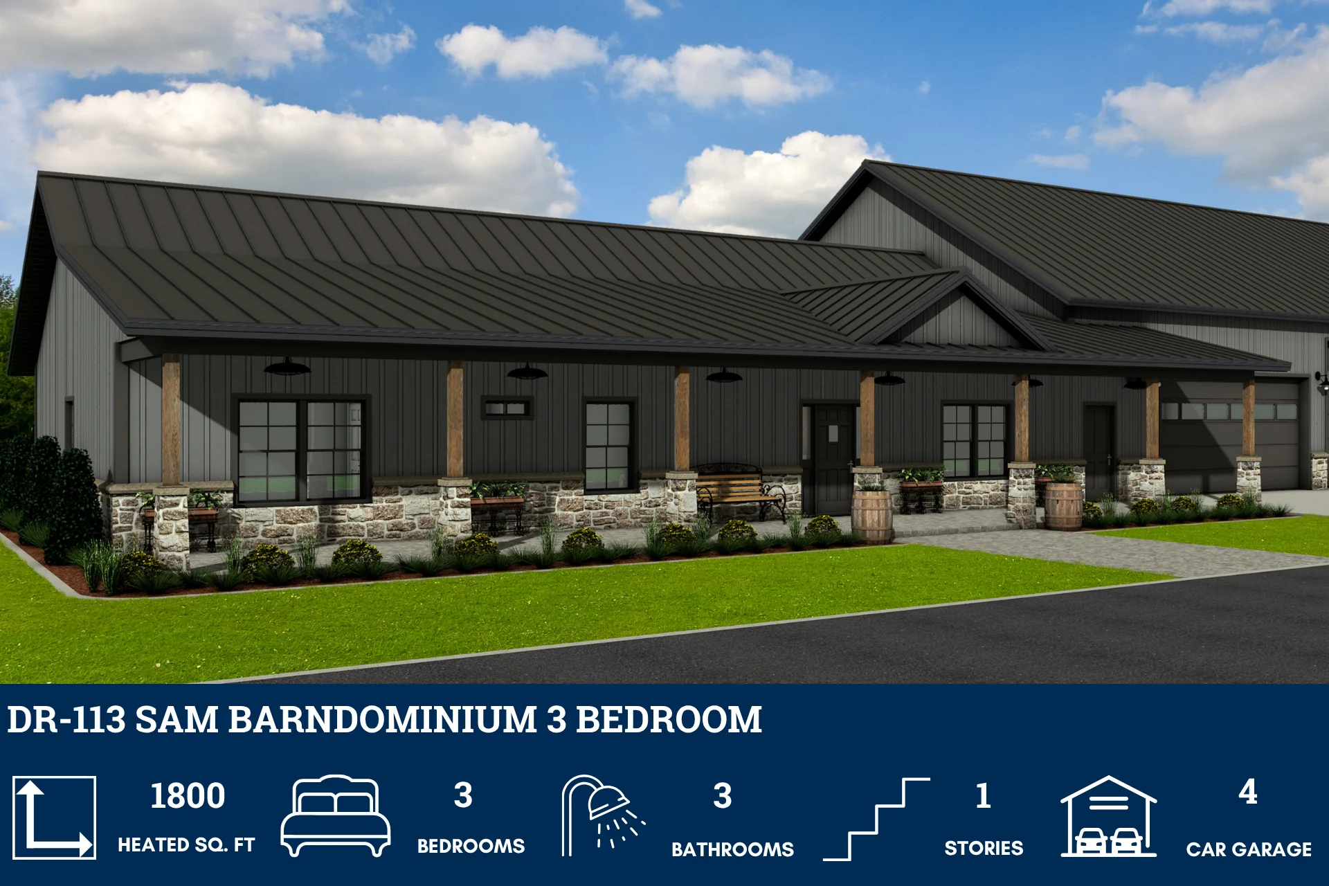 DR-113 Sam Barndominium House Plan - Image 5
