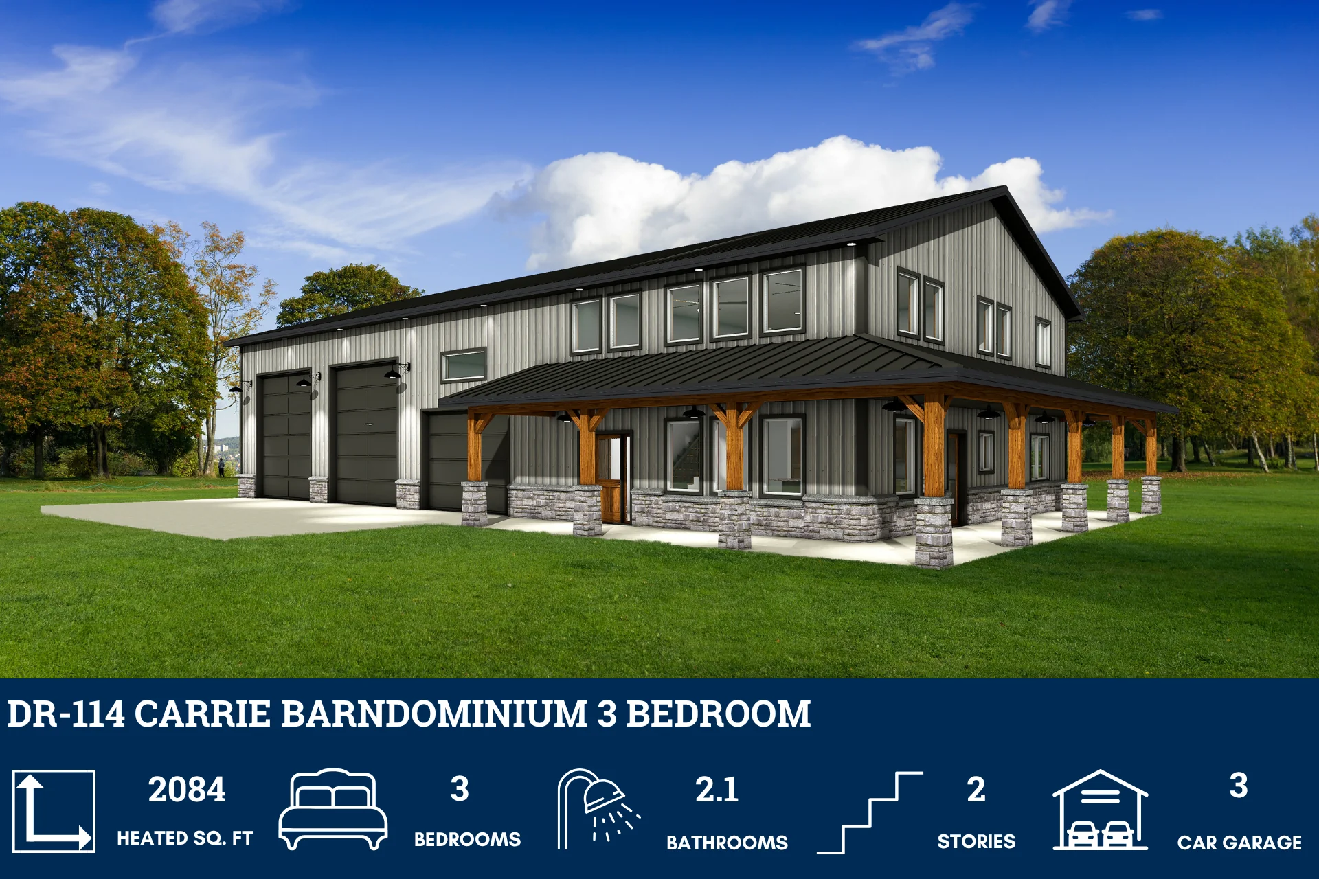 DR-114 Carrie Barndominium House Plan - Image 2