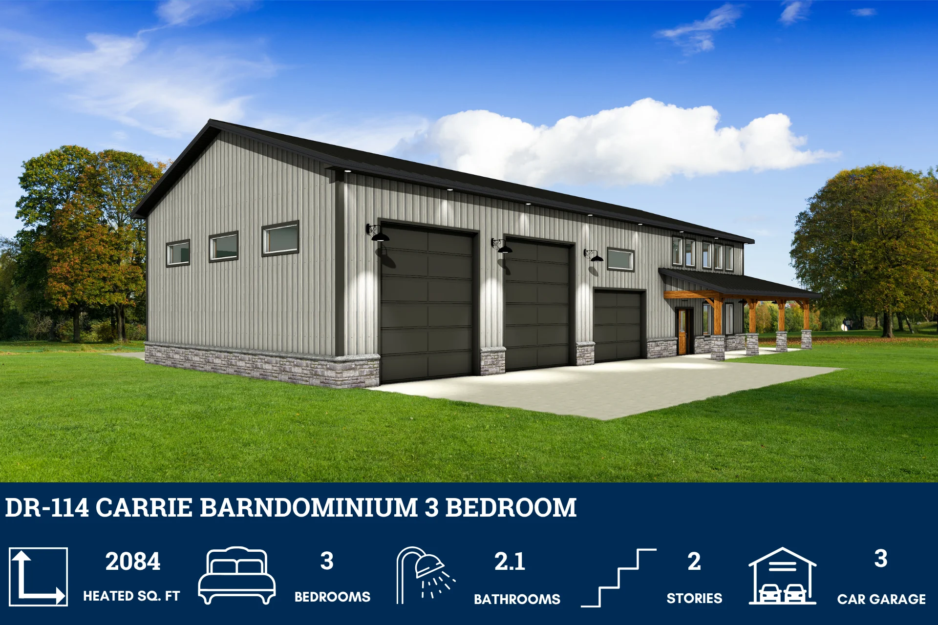 DR-114 Carrie Barndominium House Plan - Image 3