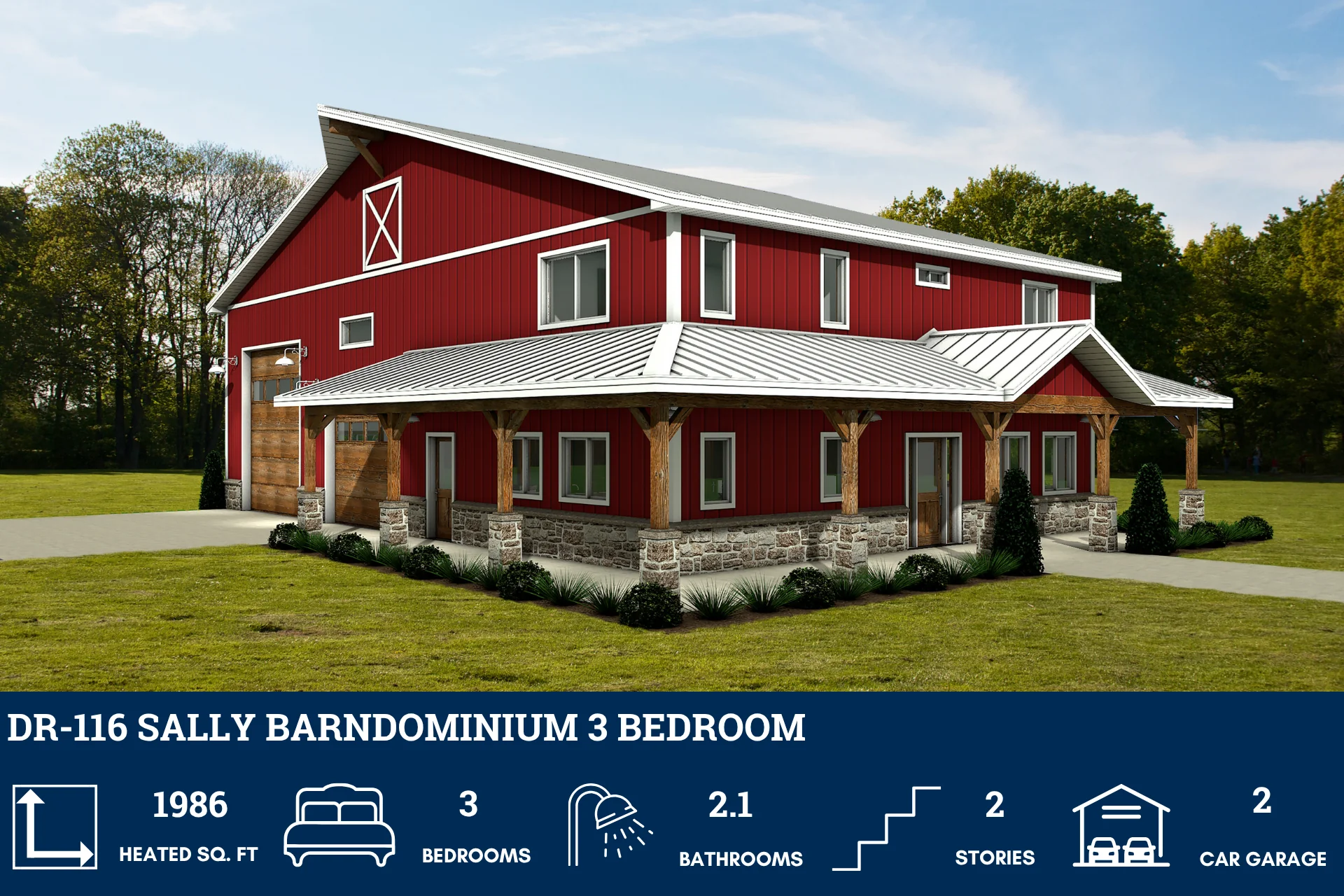 DR-116 Sally Barndominium House Plan - Image 2