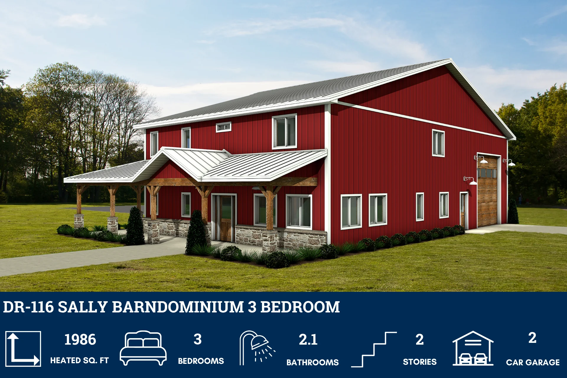 DR-116 Sally Barndominium House Plan - Image 4