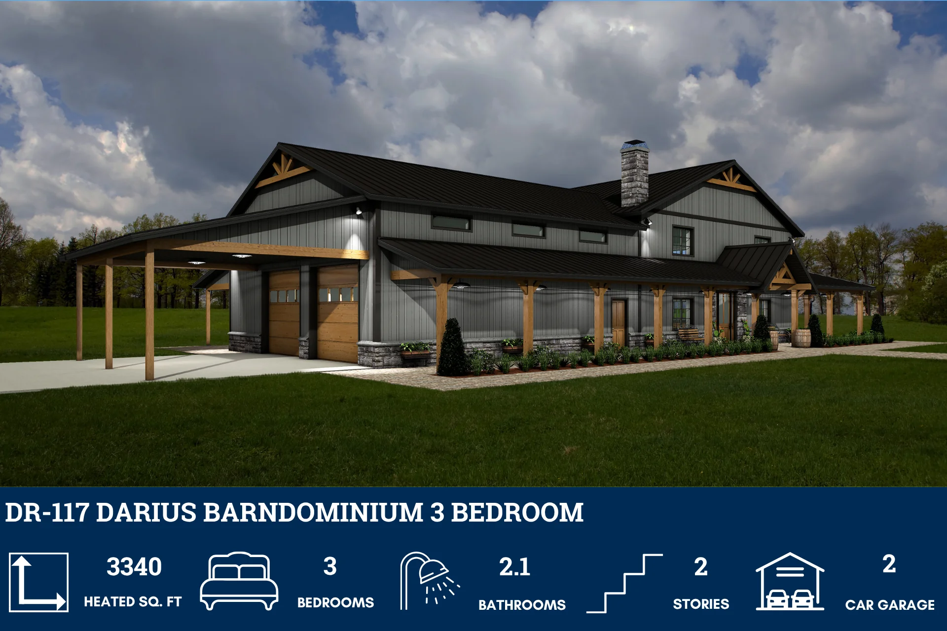 DR-117 Darius Barndominium House Plan - Image 5