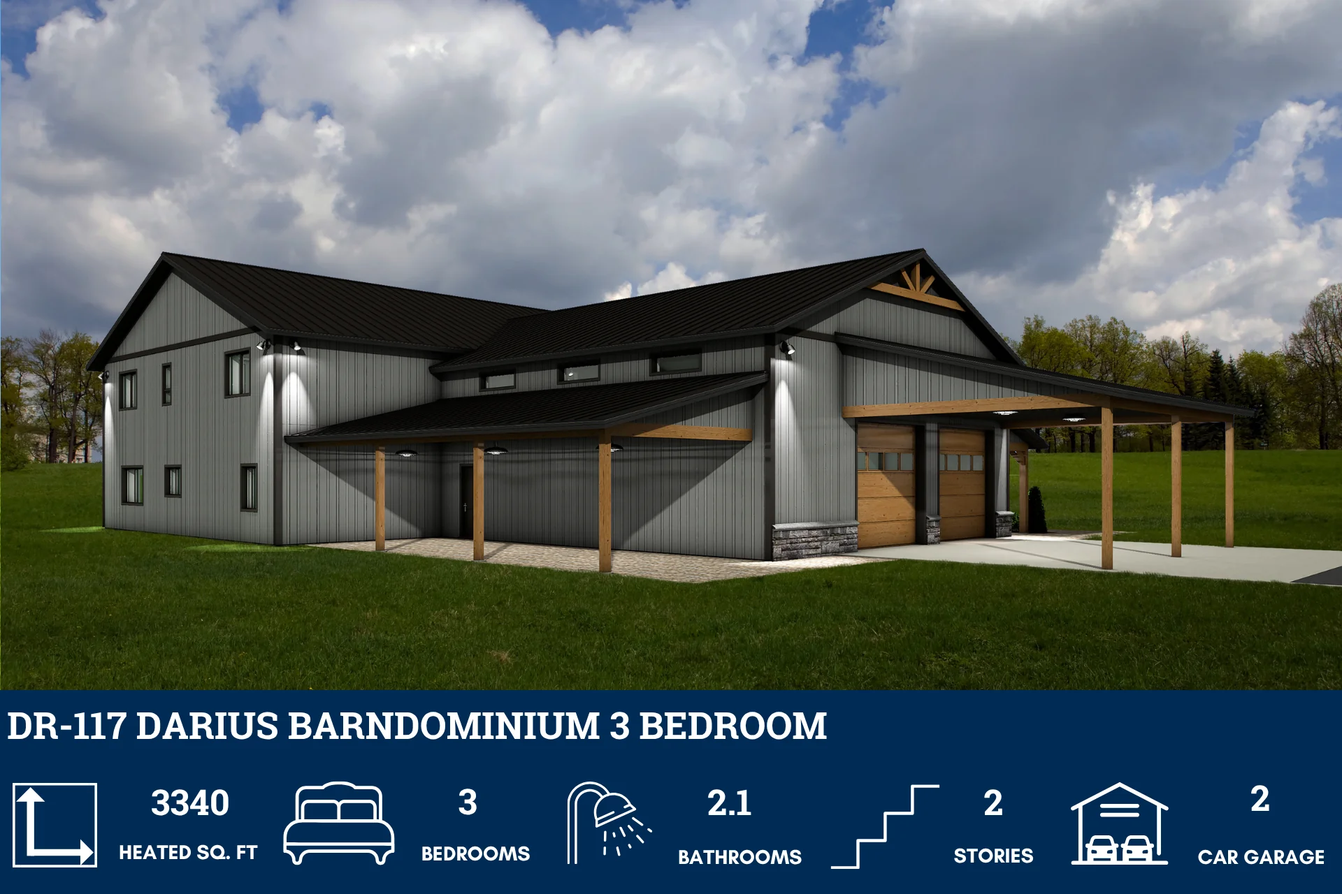 DR-117 Darius Barndominium House Plan - Image 8