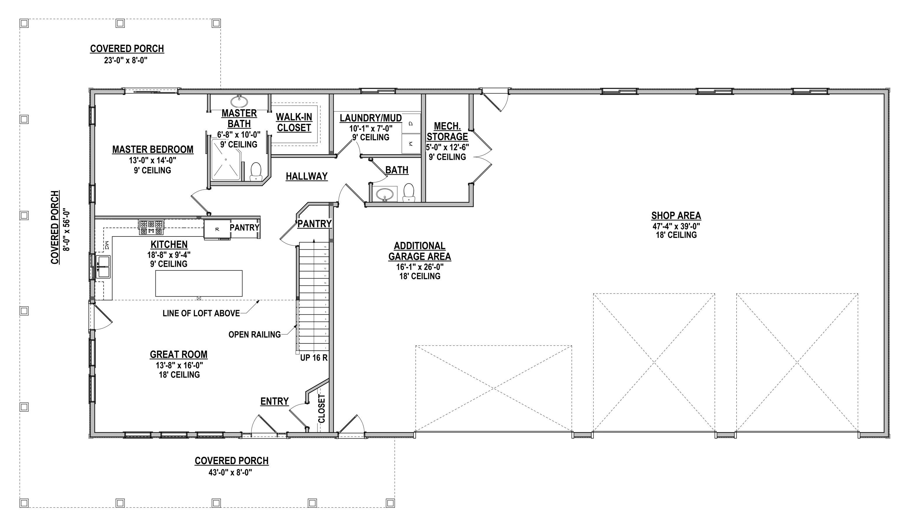 DR-119 Elvis Barndominium House Plan - Image 13