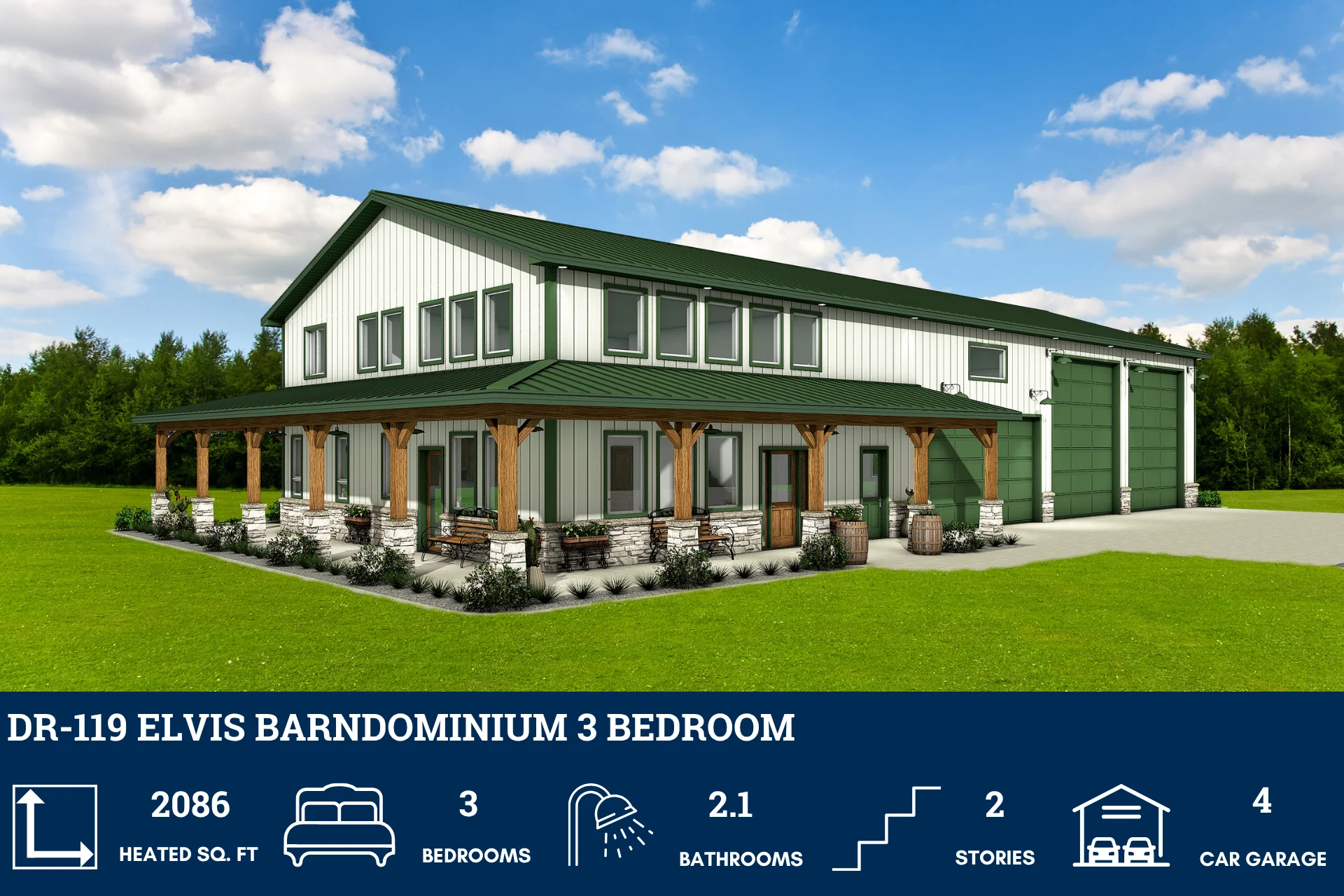 DR-119 Elvis Barndominium House Plan - Image 5