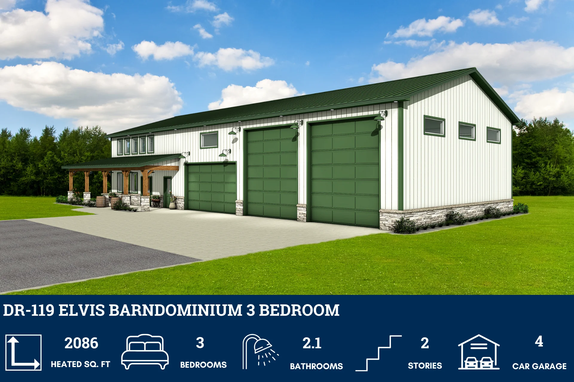 DR-119 Elvis Barndominium House Plan - Image 6
