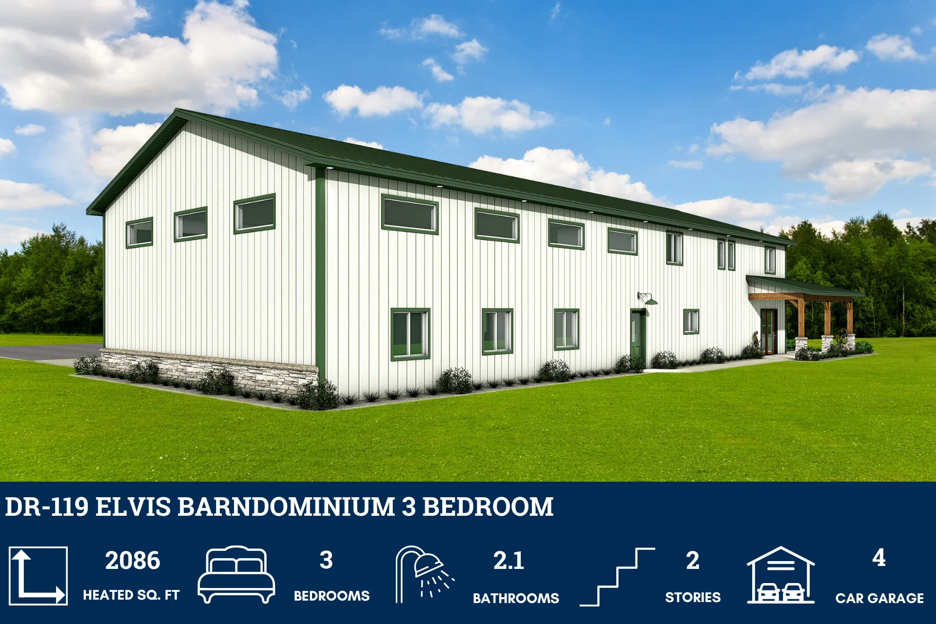DR-119 Elvis Barndominium House Plan - Image 7