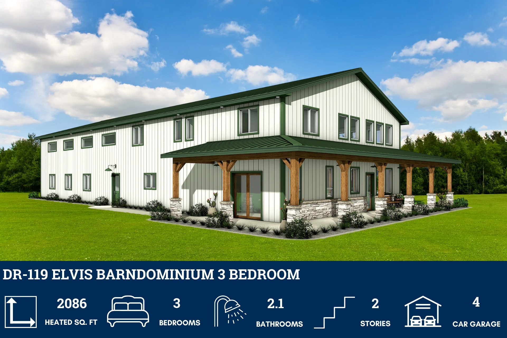DR-119 Elvis Barndominium House Plan - Image 8
