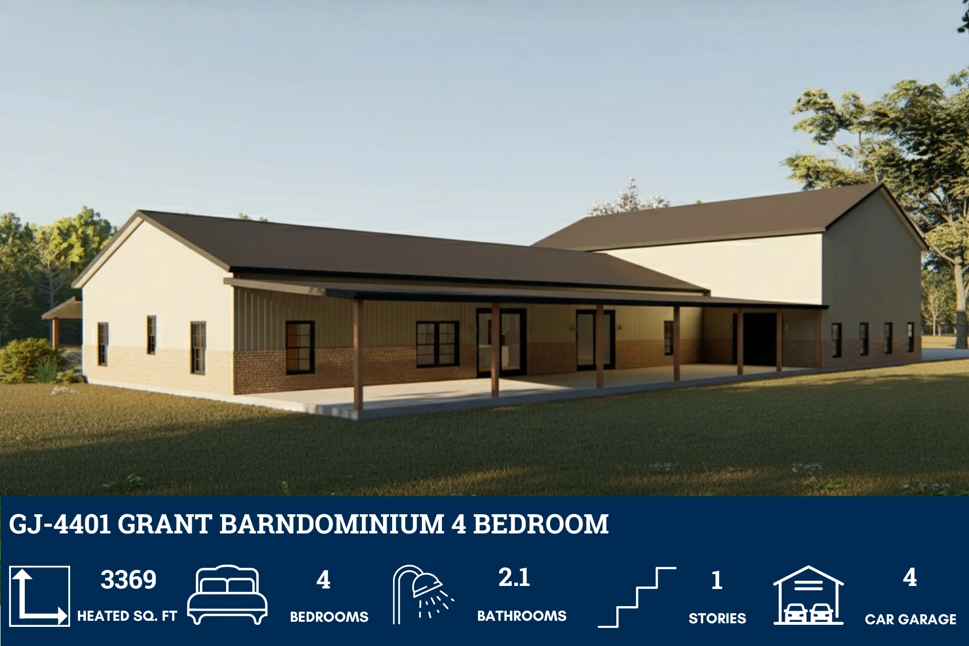 GJ-4401 Grant Barndominium House Plan - Image 3