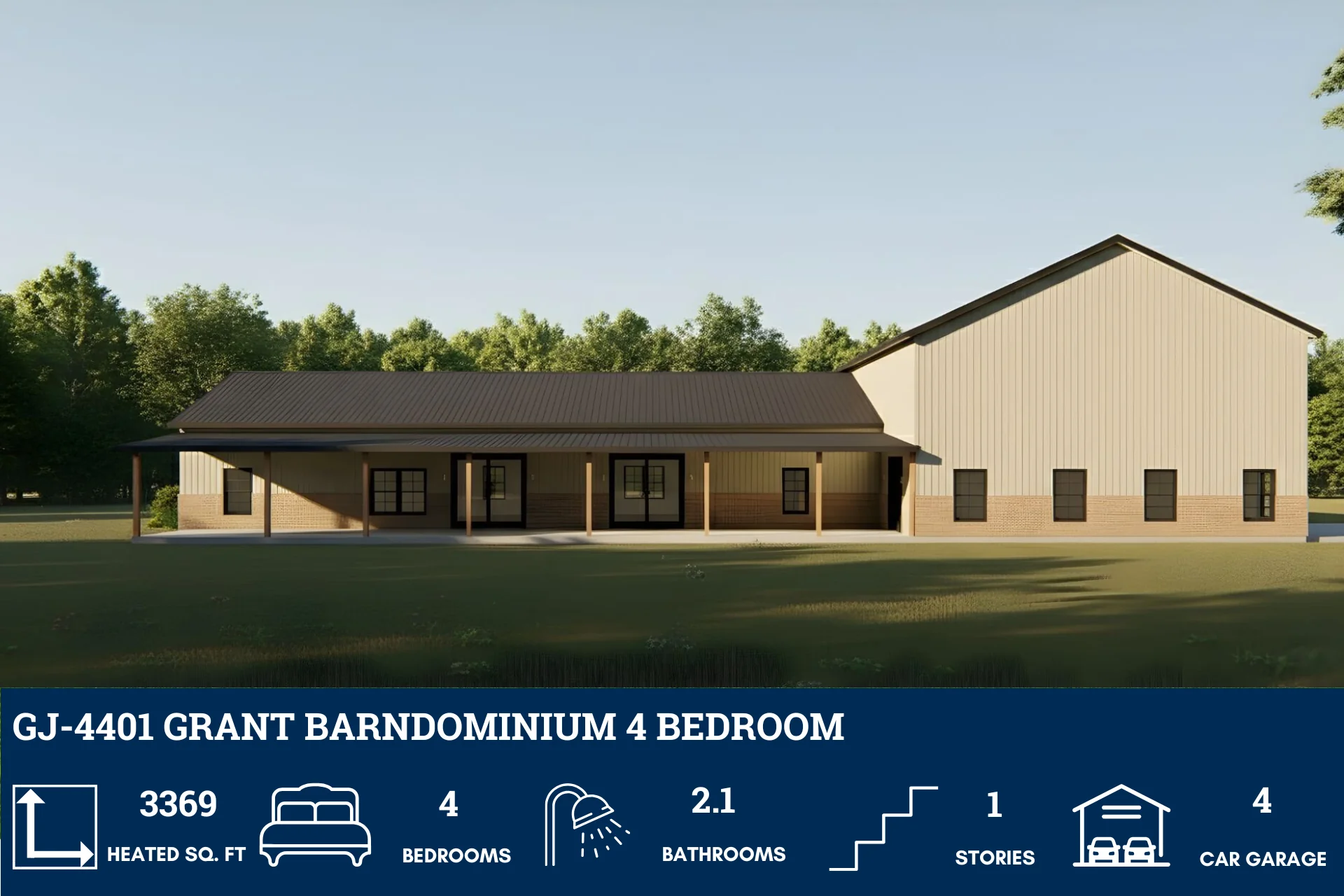 GJ-4401 Grant Barndominium House Plan - Image 4