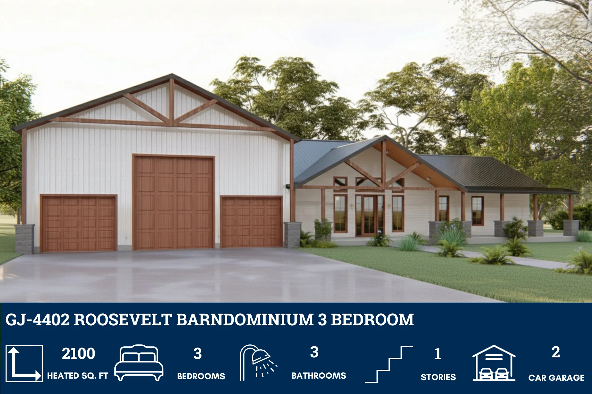 GJ-4402 Roosevelt Barndominium House Plan - Image 2