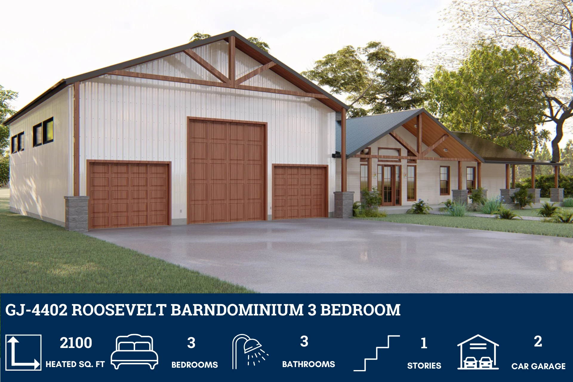 GJ-4402 Roosevelt Barndominium House Plan - Image 4