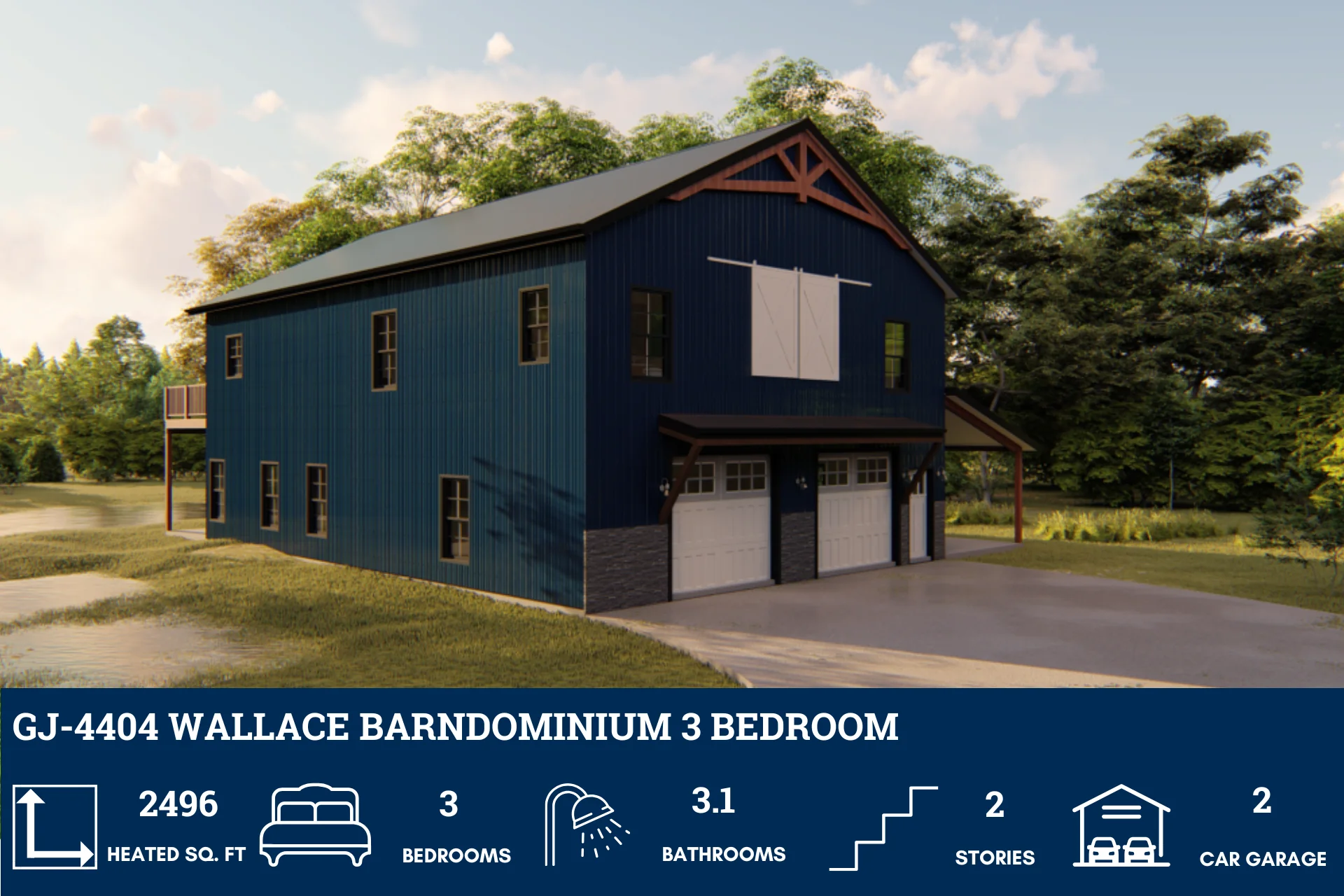 GJ-4404 Wallace Barndominium House Plan - Image 4