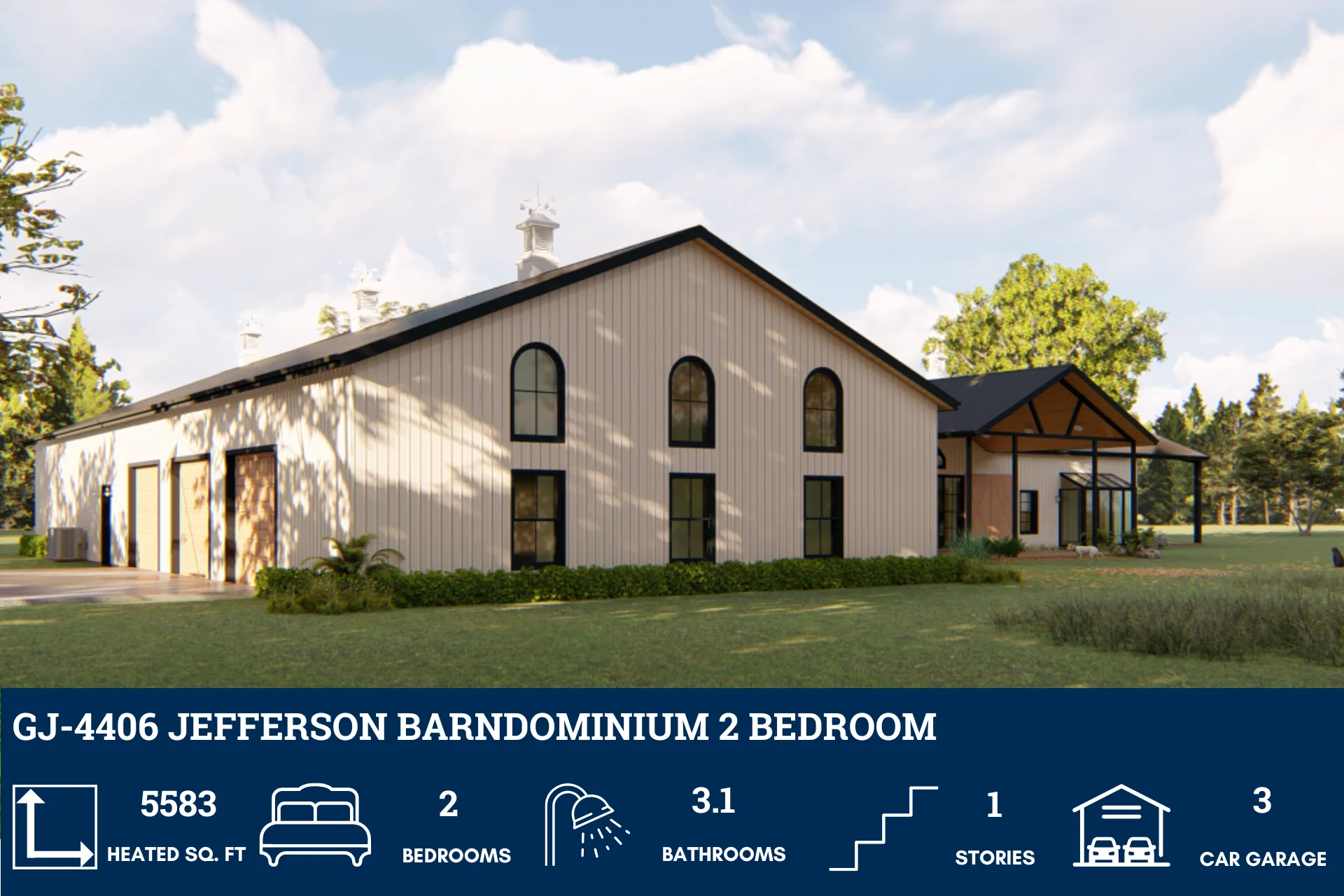 GJ-4406 Jefferson Barndominium House Plan - Image 2
