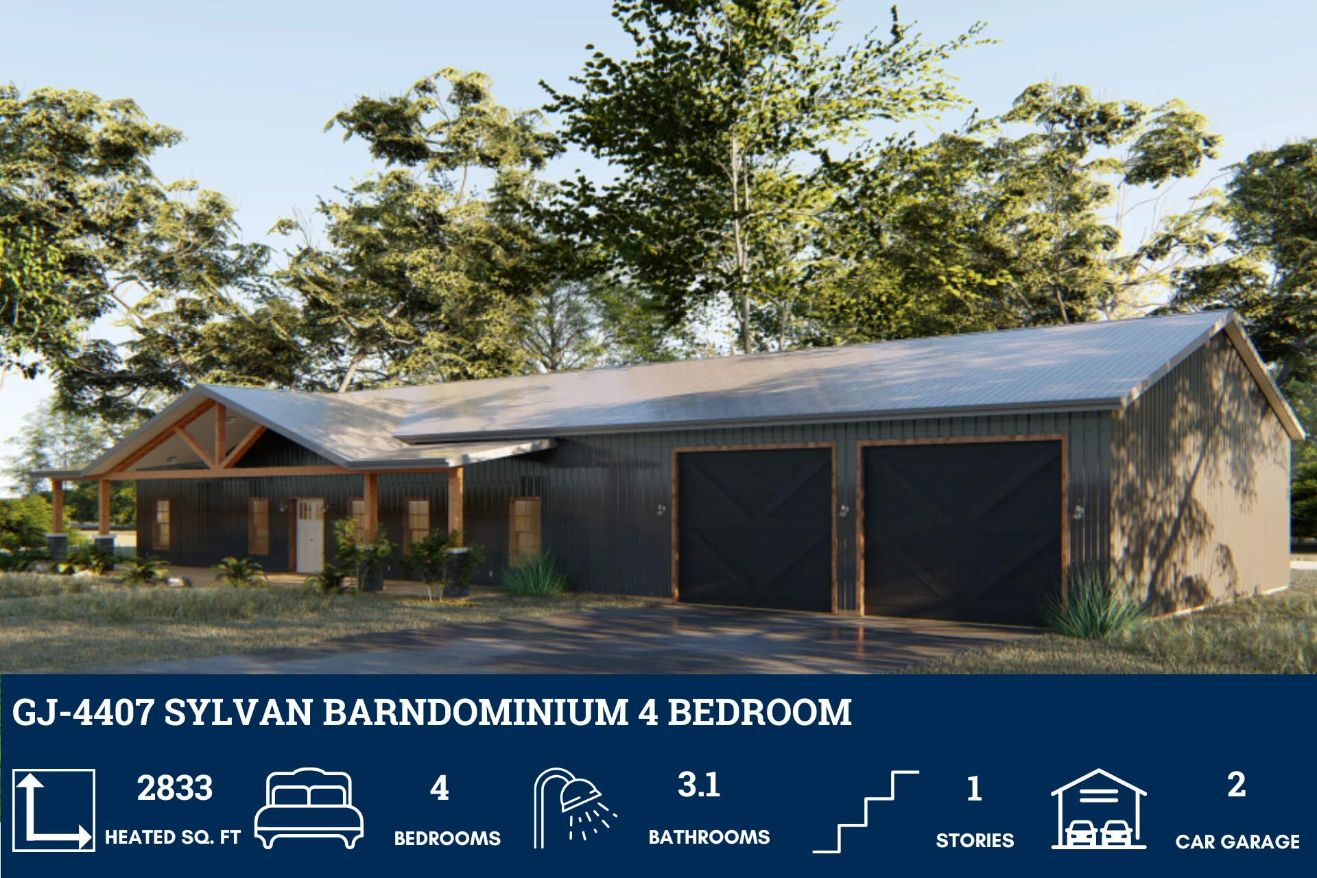 GJ-4407 Sylvan Barndominium House Plan - Image 3