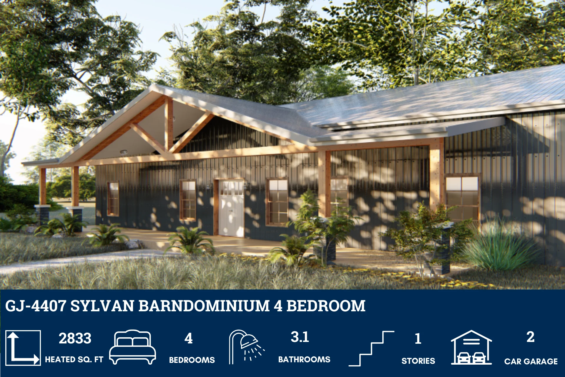 GJ-4407 Sylvan Barndominium House Plan - Image 4