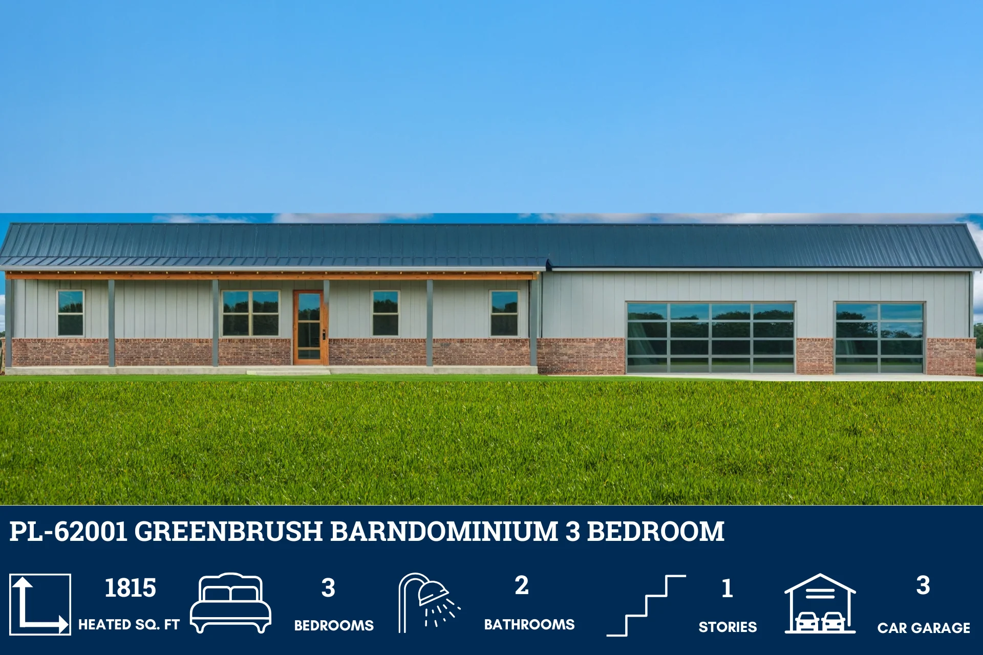PL-62001 Greenbrush Barndominium House Plan - Image 4