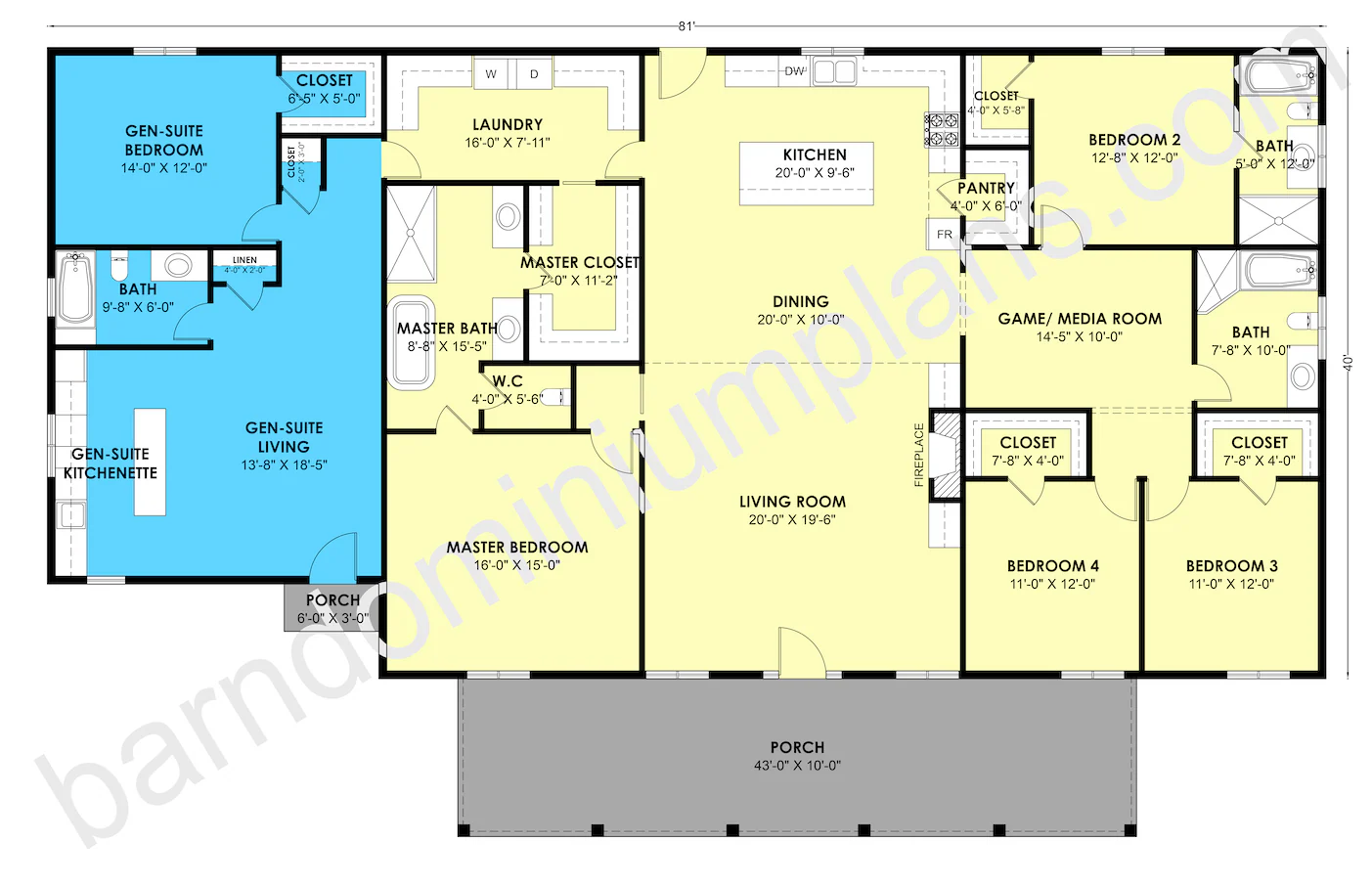 GS-8018 Barndominium House Plan - Image 3
