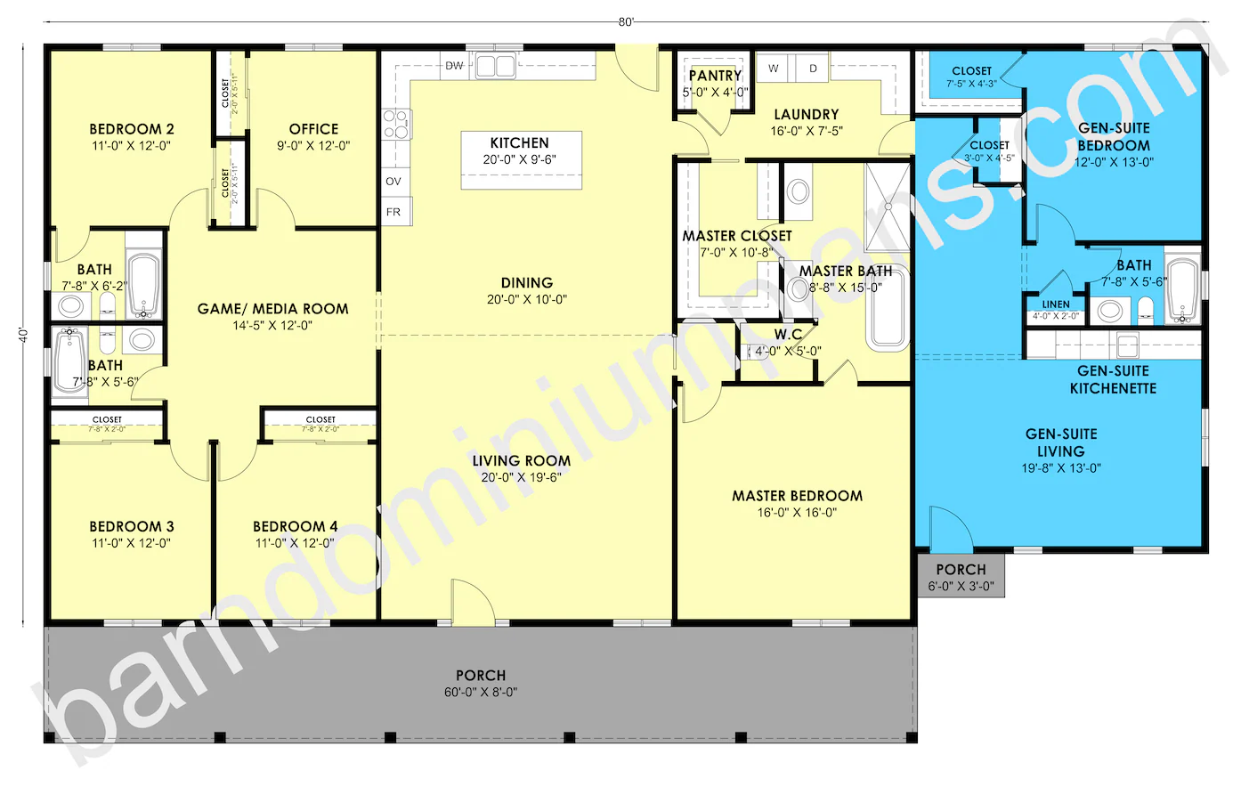 GS-8019 Barndominium House Plan - Image 3
