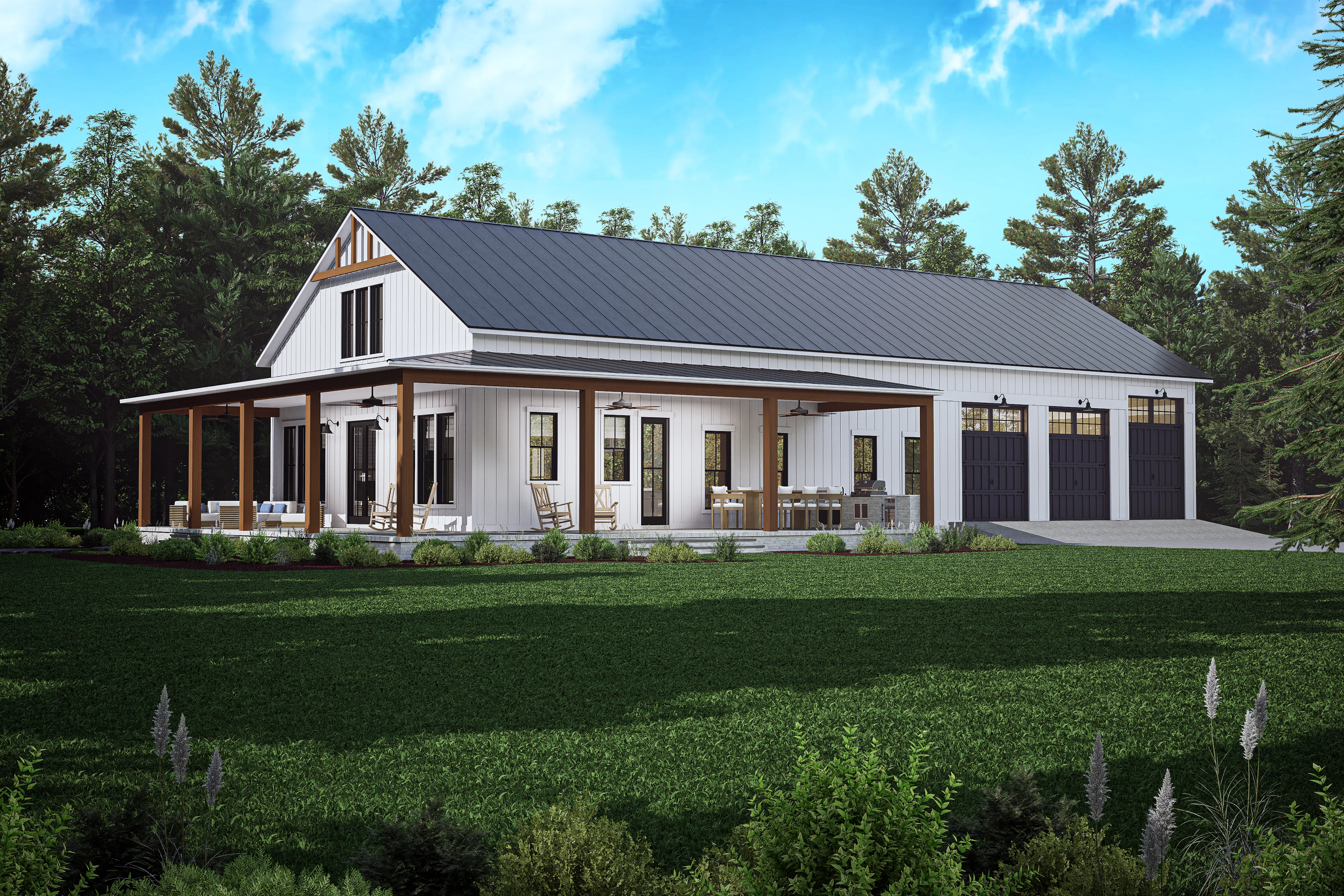 HPZ-22017 Debra Barndominium House Plan - Image 3