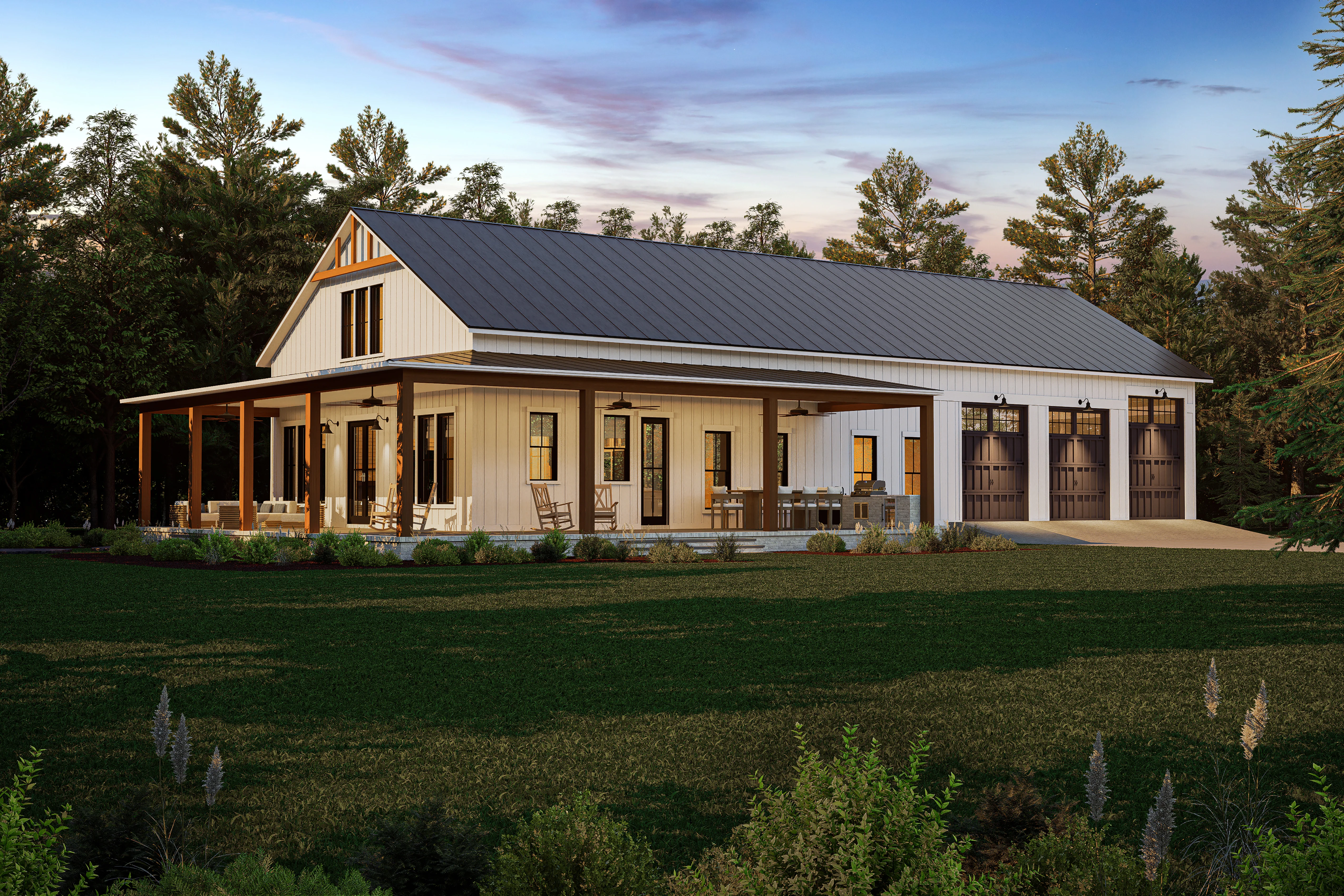 HPZ-22017 Debra Barndominium House Plan - Image 4