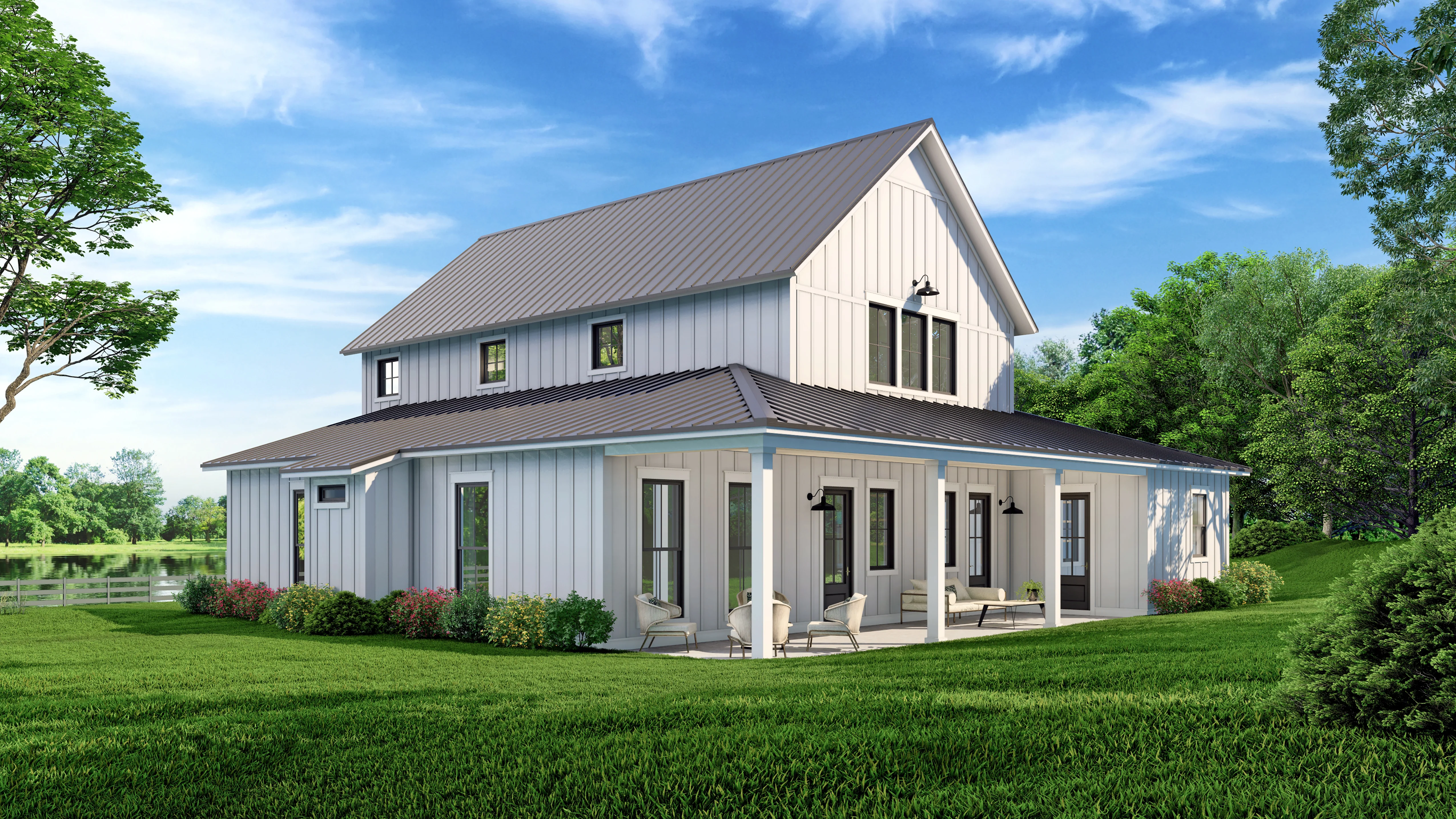 HPZ-22020 Dustin Barndominium House Plan - Image 3