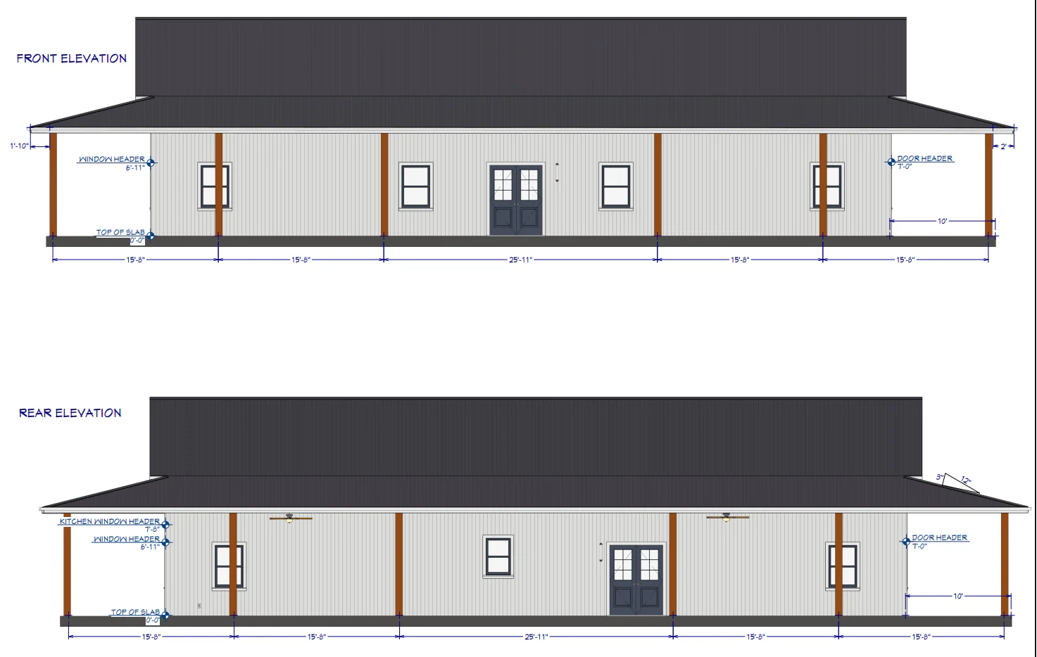 LP-2801 Heneger Barndominium House Plans - Image 3