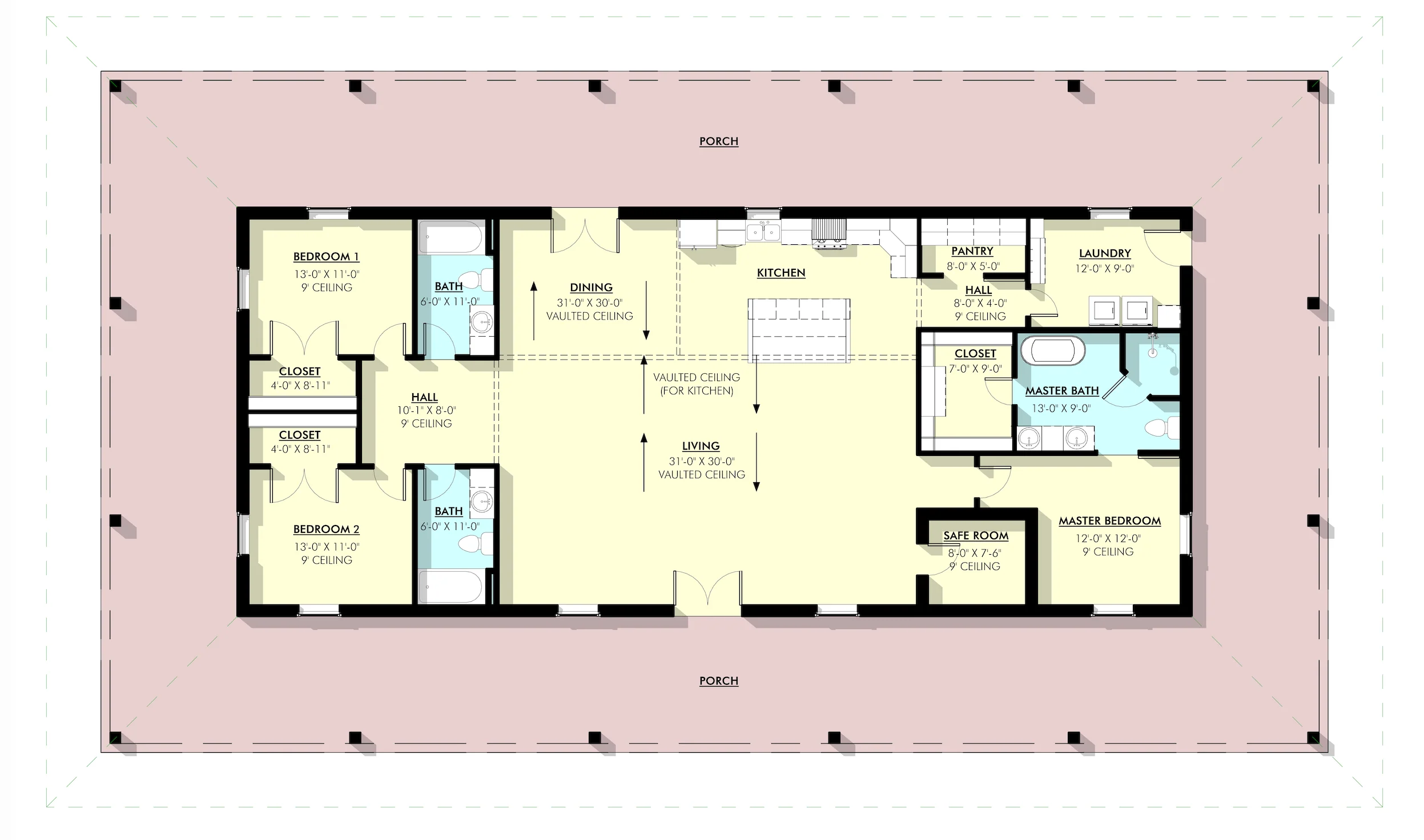 LP-2801 Heneger Barndominium House Plans - Image 7