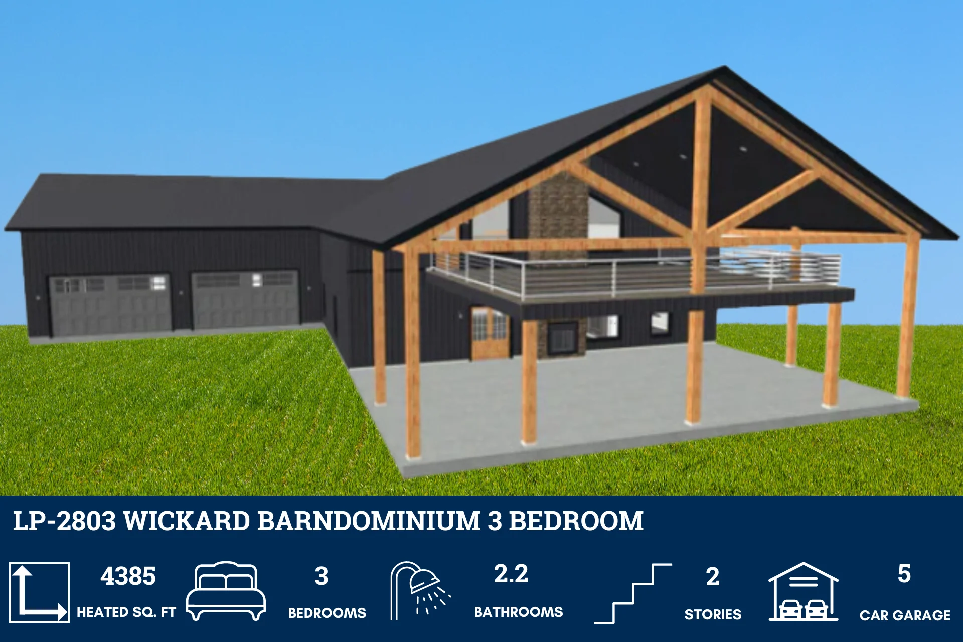 LP-2803 Wickard Barndominium House Plans - Image 4