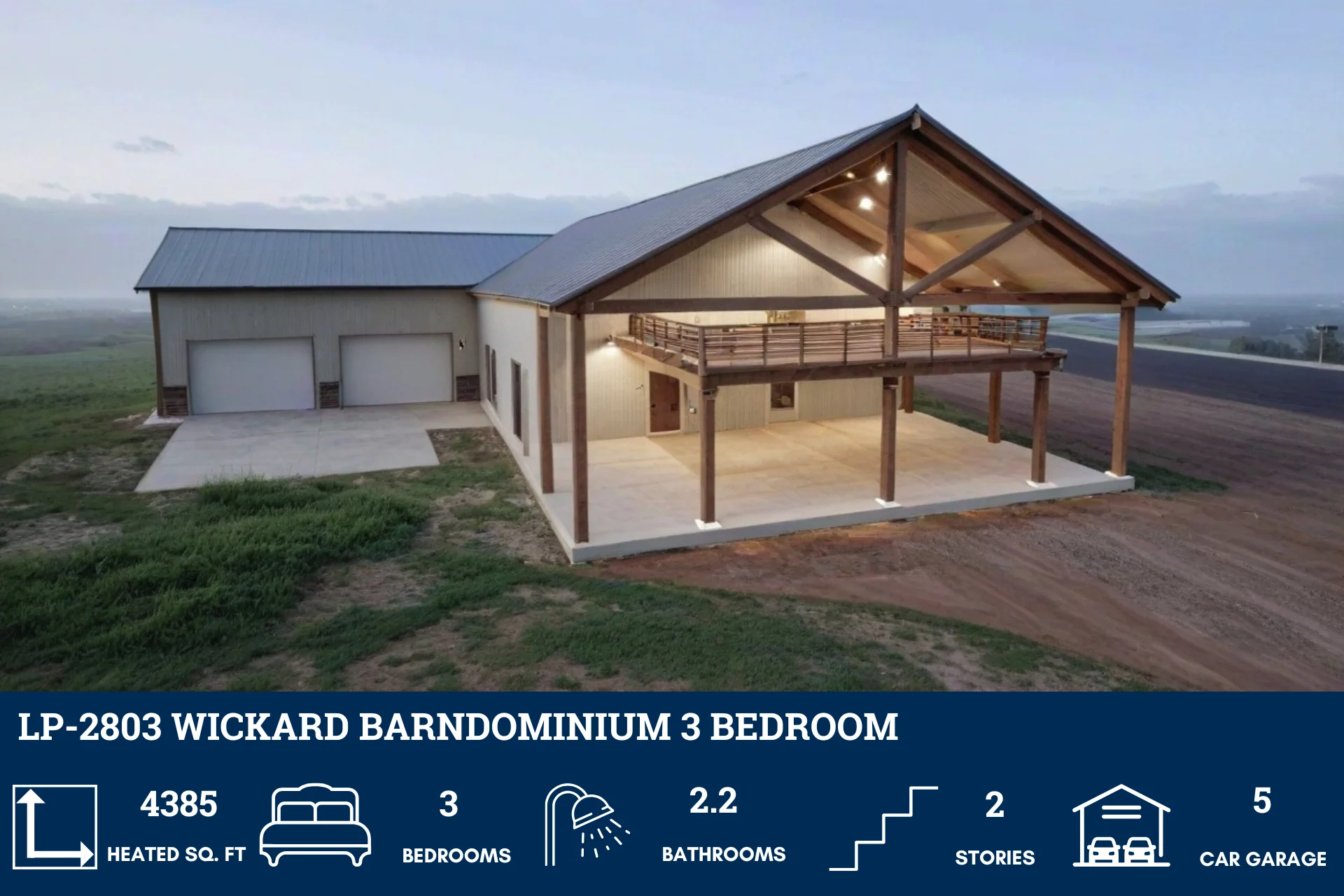 LP-2803 Wickard Barndominium House Plans - Image 5