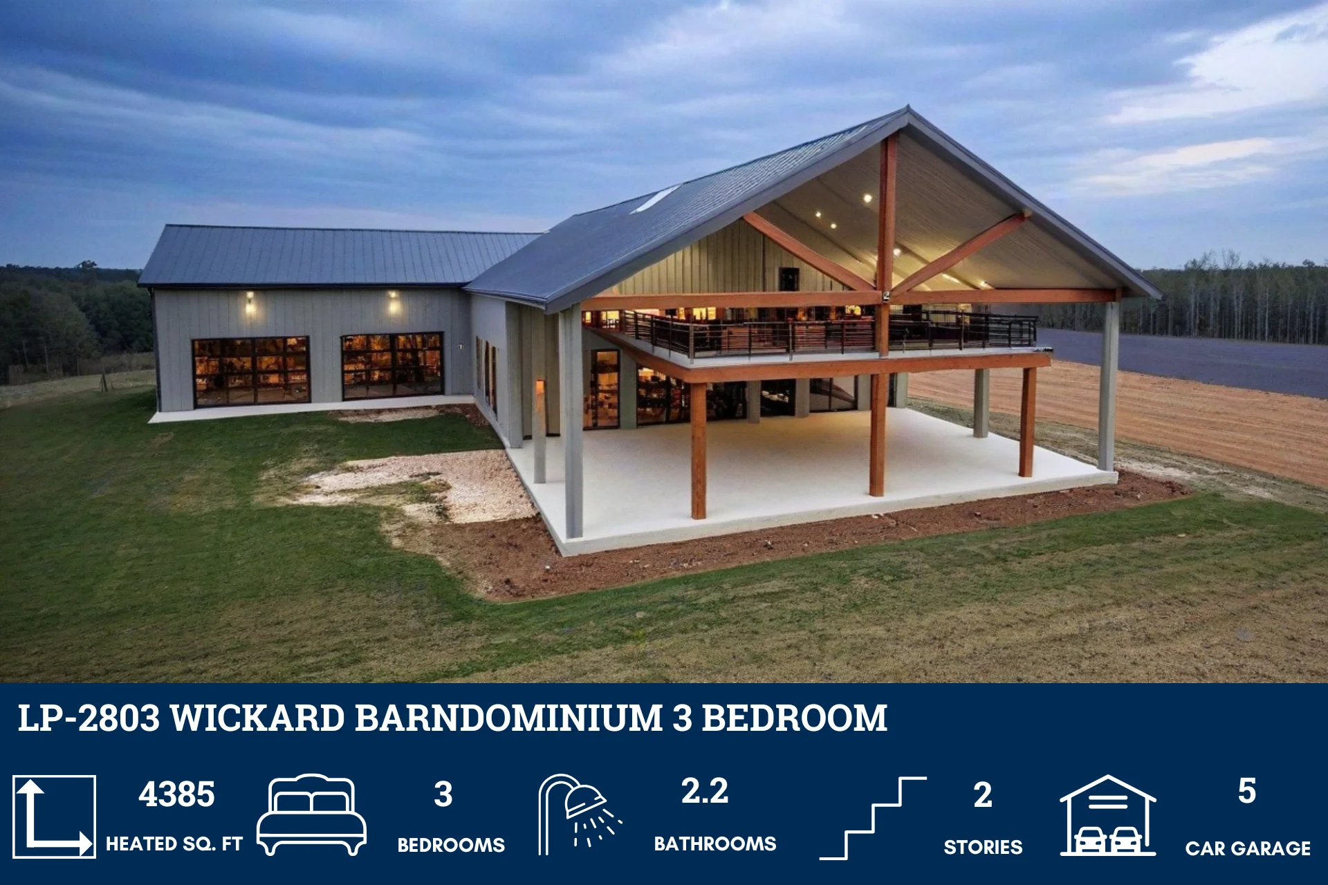 LP-2803 Wickard Barndominium House Plans - Image 6