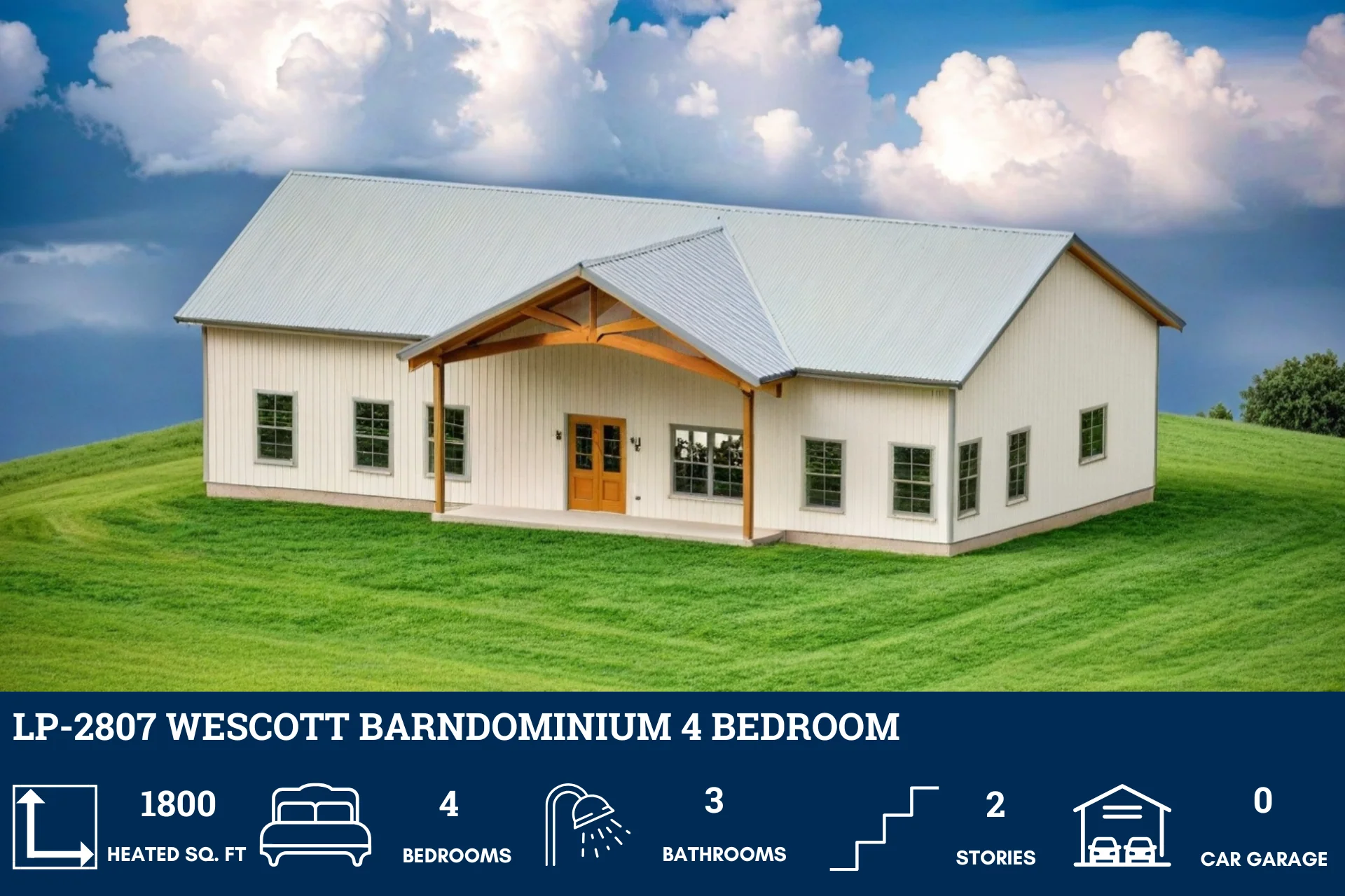 LP-2807 Wescott Barndominium House Plans - Image 5