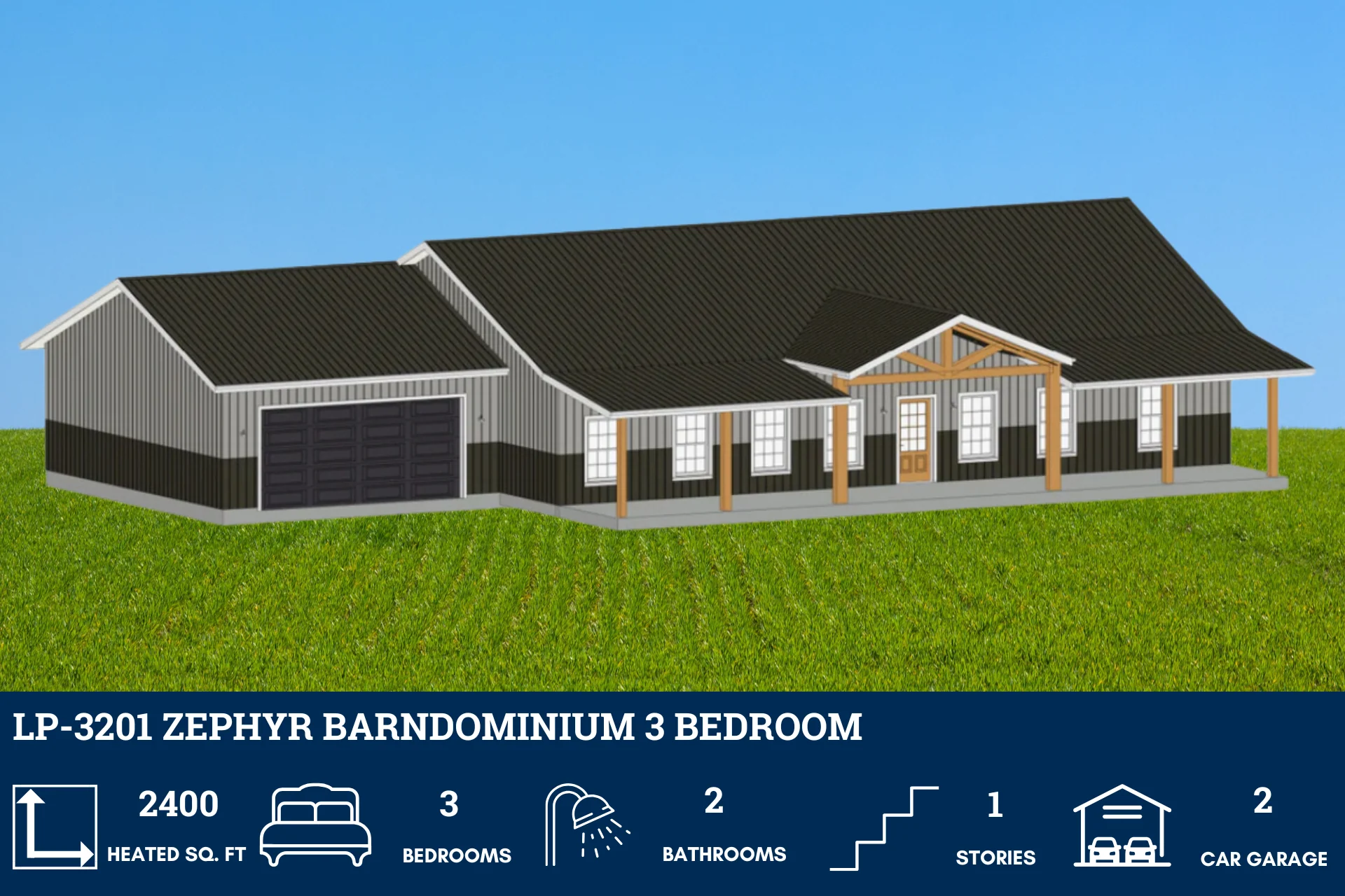 LP-3201 Zephyr Barndominium House Plan - Image 6