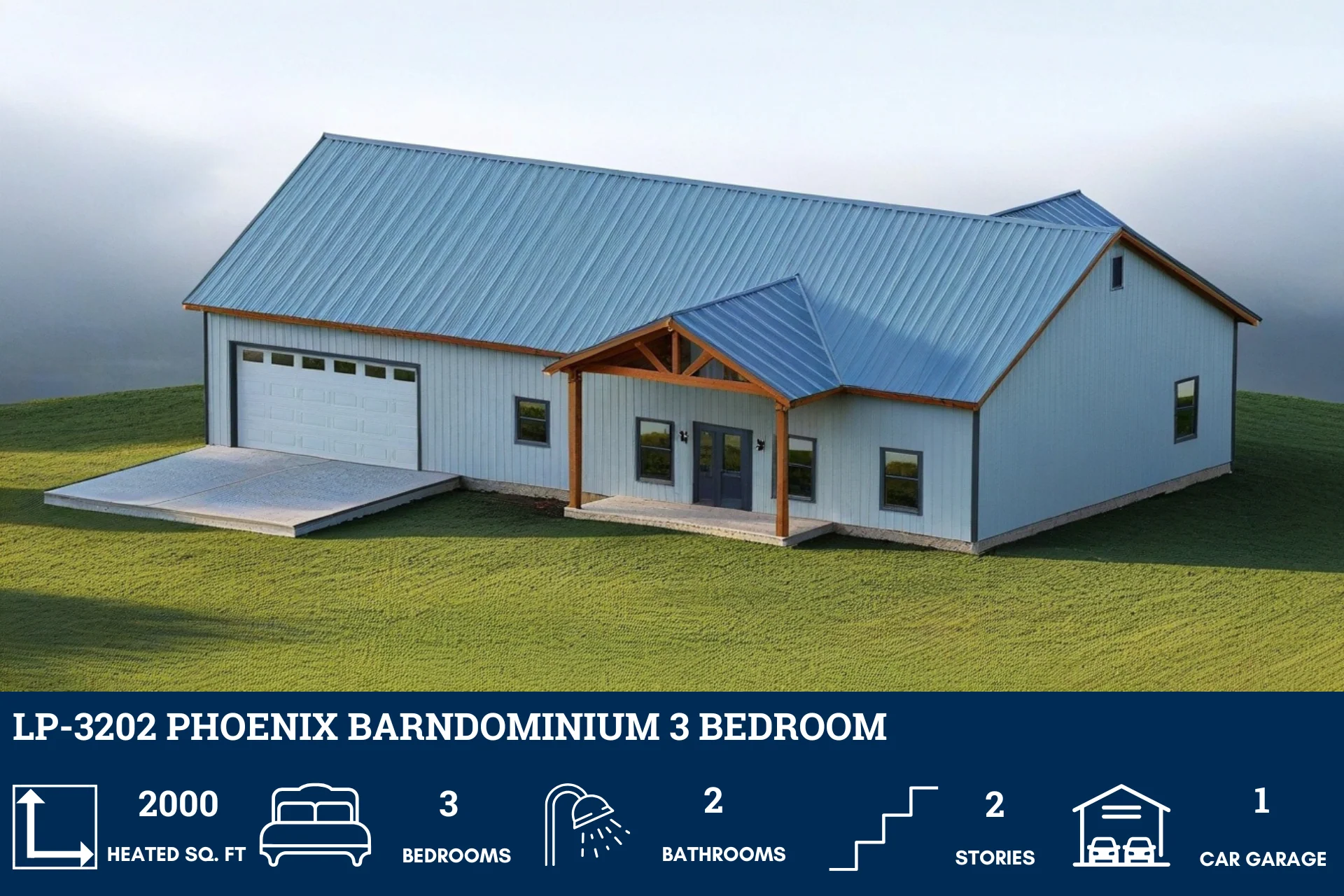 LP-3202 Phoenix Barndominium House Plan - Image 5