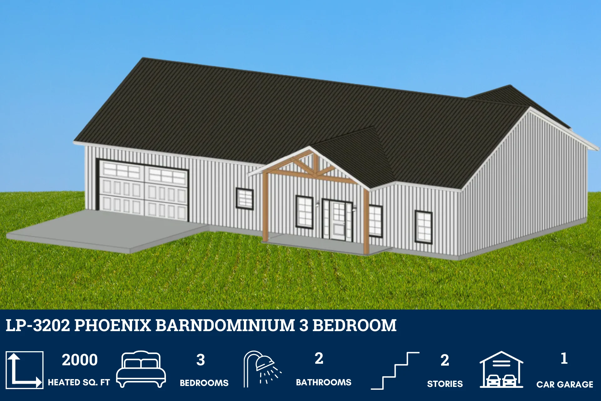 LP-3202 Phoenix Barndominium House Plan - Image 6