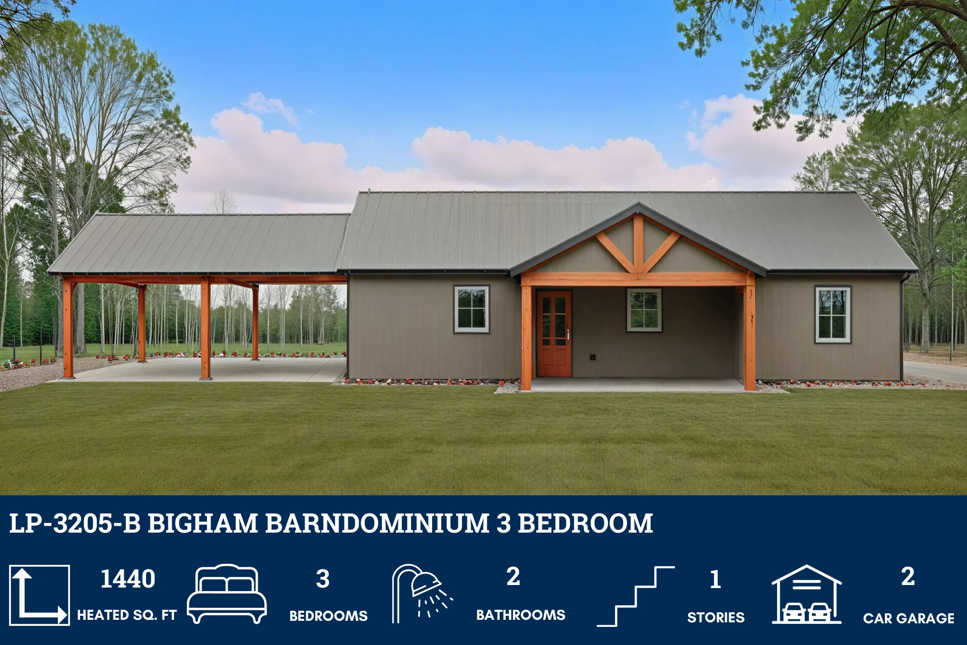 LP-3205-B Bigham Barndominium House Plan - Image 4