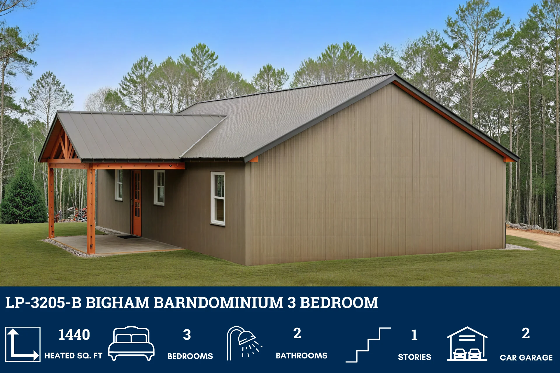 LP-3205-B Bigham Barndominium House Plan - Image 5