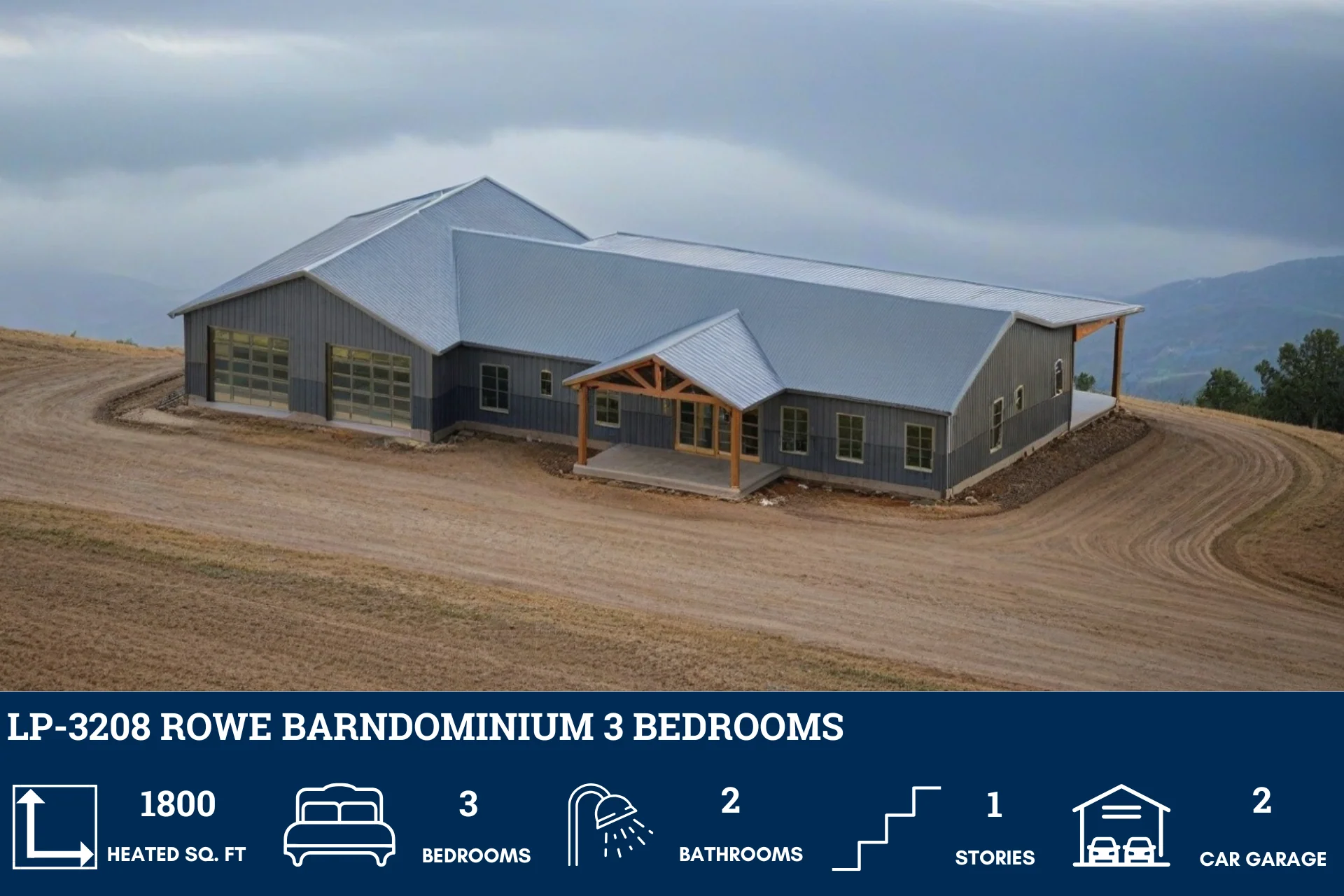 LP-3208 Rowe Barndominium House Plan - Image 3