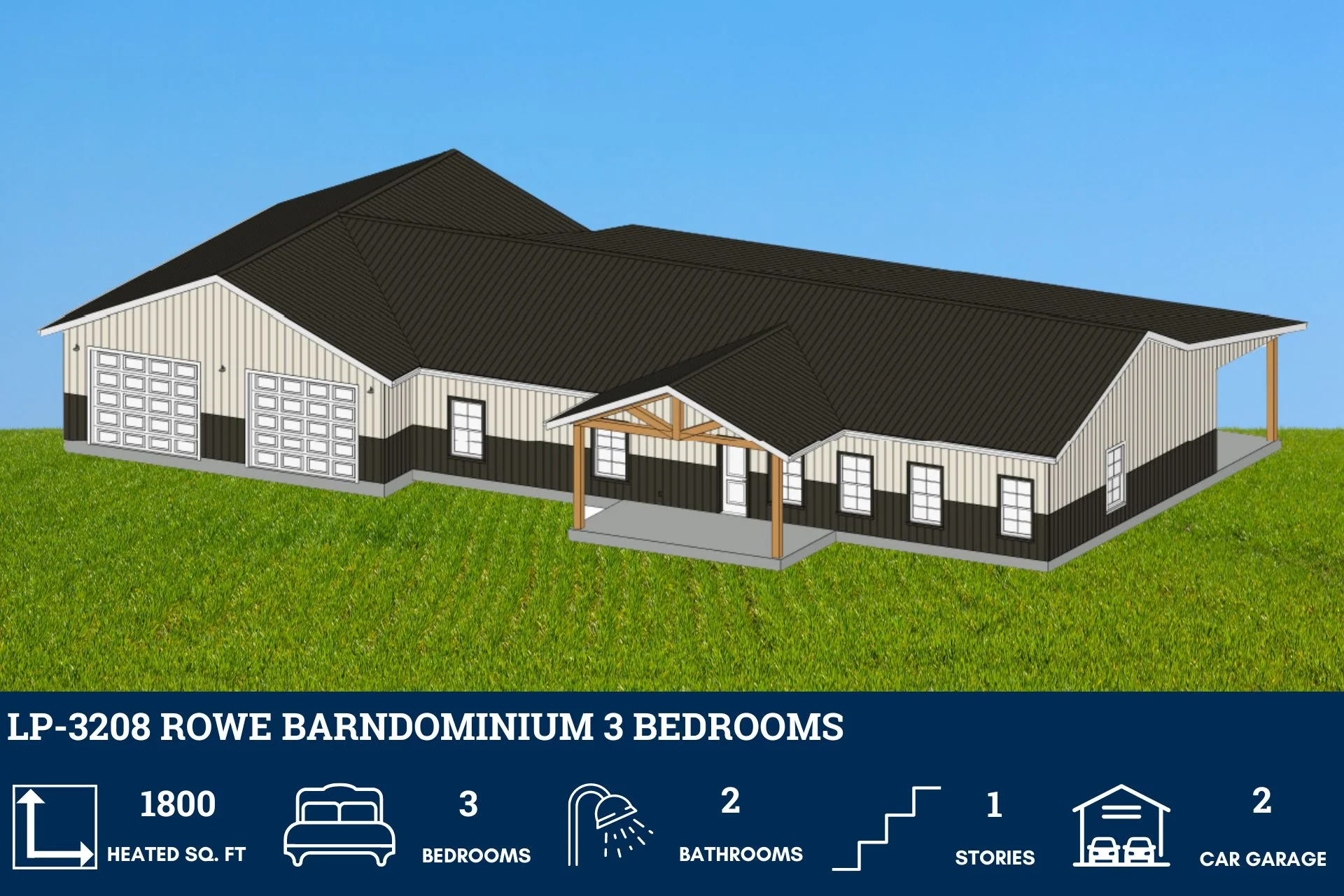 LP-3208 Rowe Barndominium House Plan - Image 4