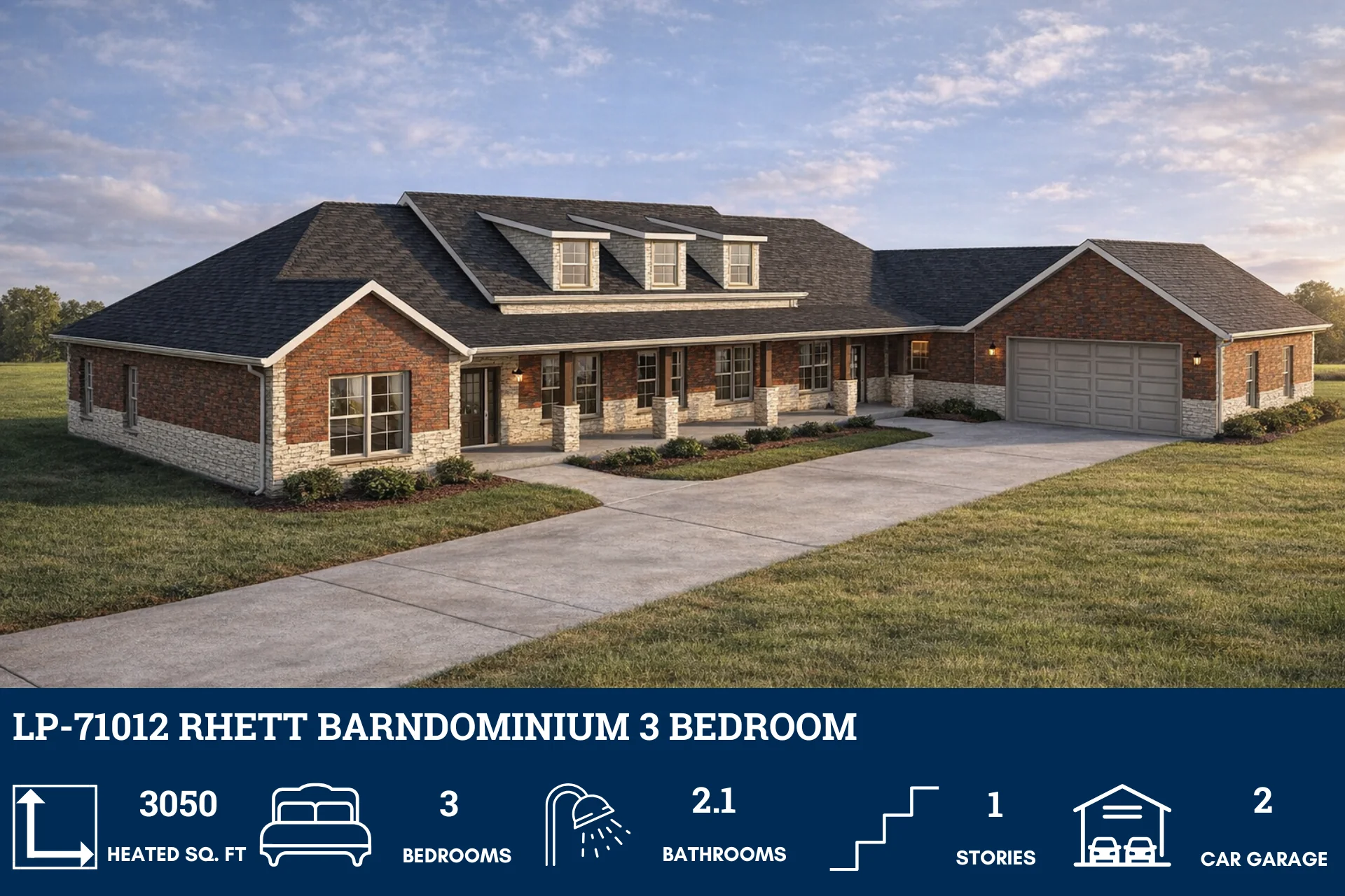 LP-71012 Rhett Barndominium House Plan - Image 2