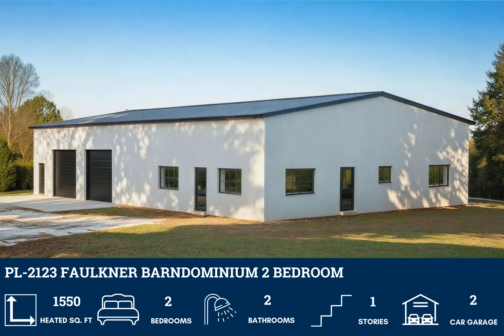 PL-2123 Faulkner Barndominium House Plan - Image 3
